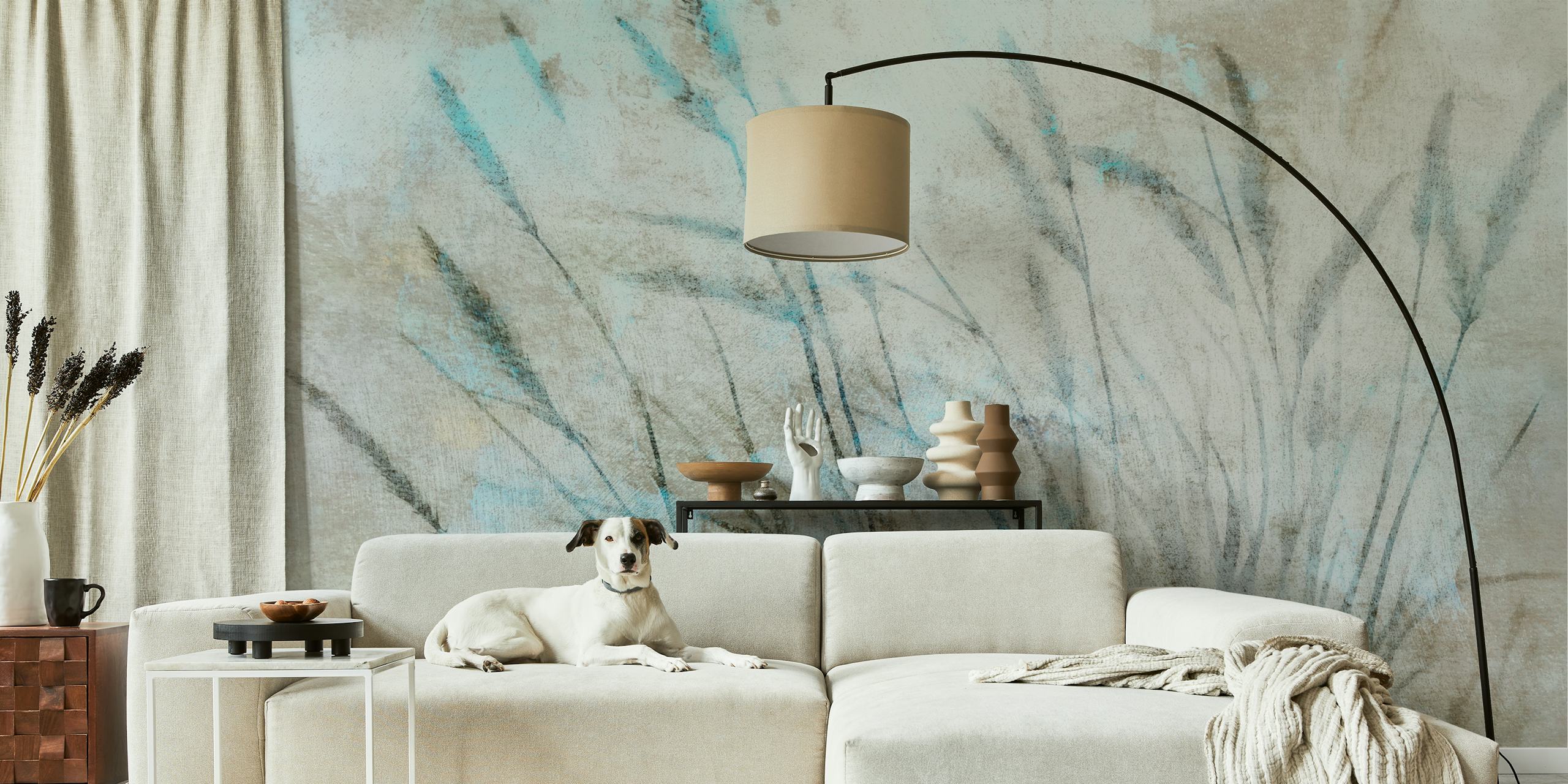 Carta da parati Soft Grasses Decor in una stanza