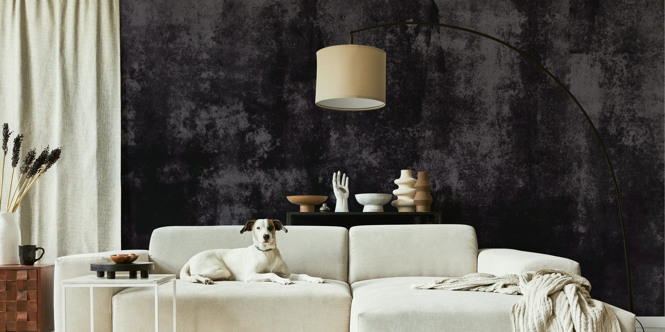 Velvet Concrete Elegance wallpaper in a room