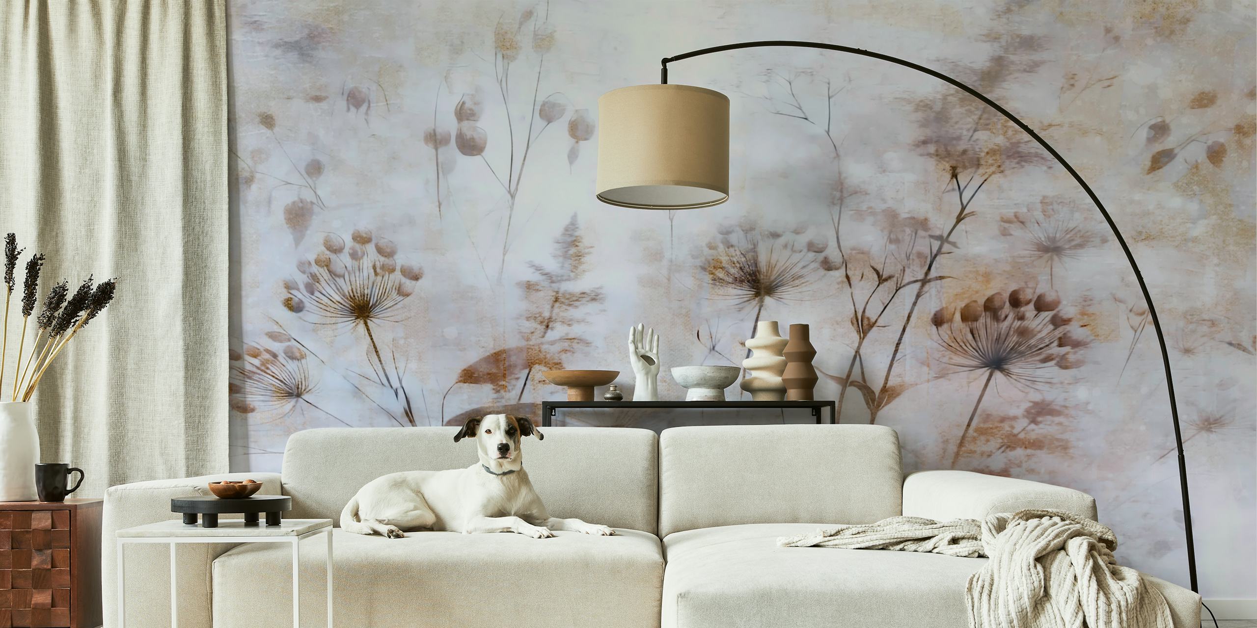 Ethereal Botanic Dreams wallpaper in a room