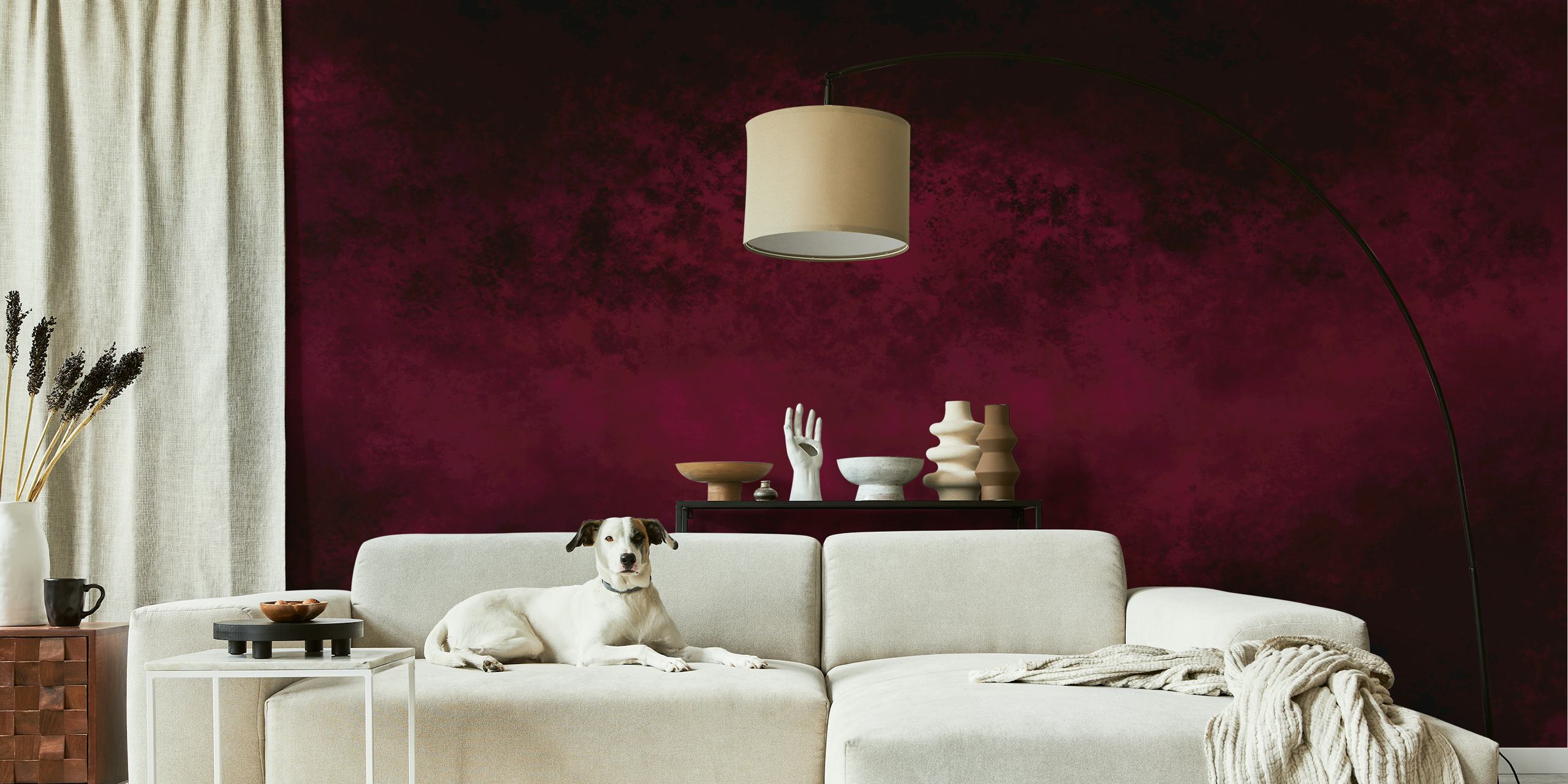 Dark Cherry Velvet Dream wallpaper in a room