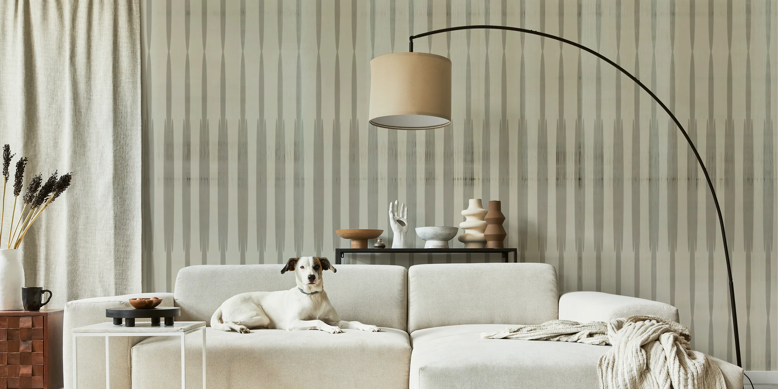 Neutral Japandi Stripes Wallpaper