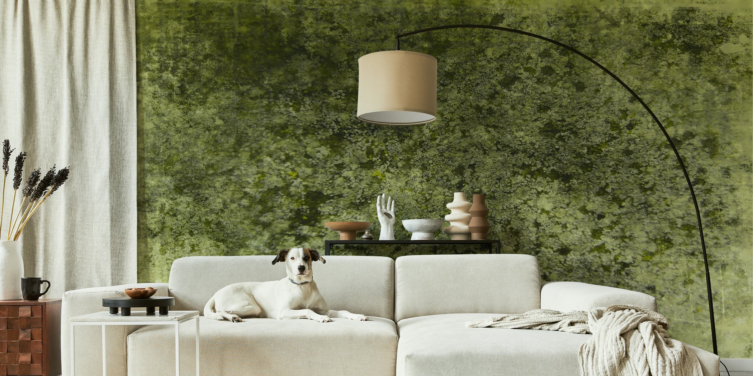 Woodland Moss Serenity-Tapete in einem Raum