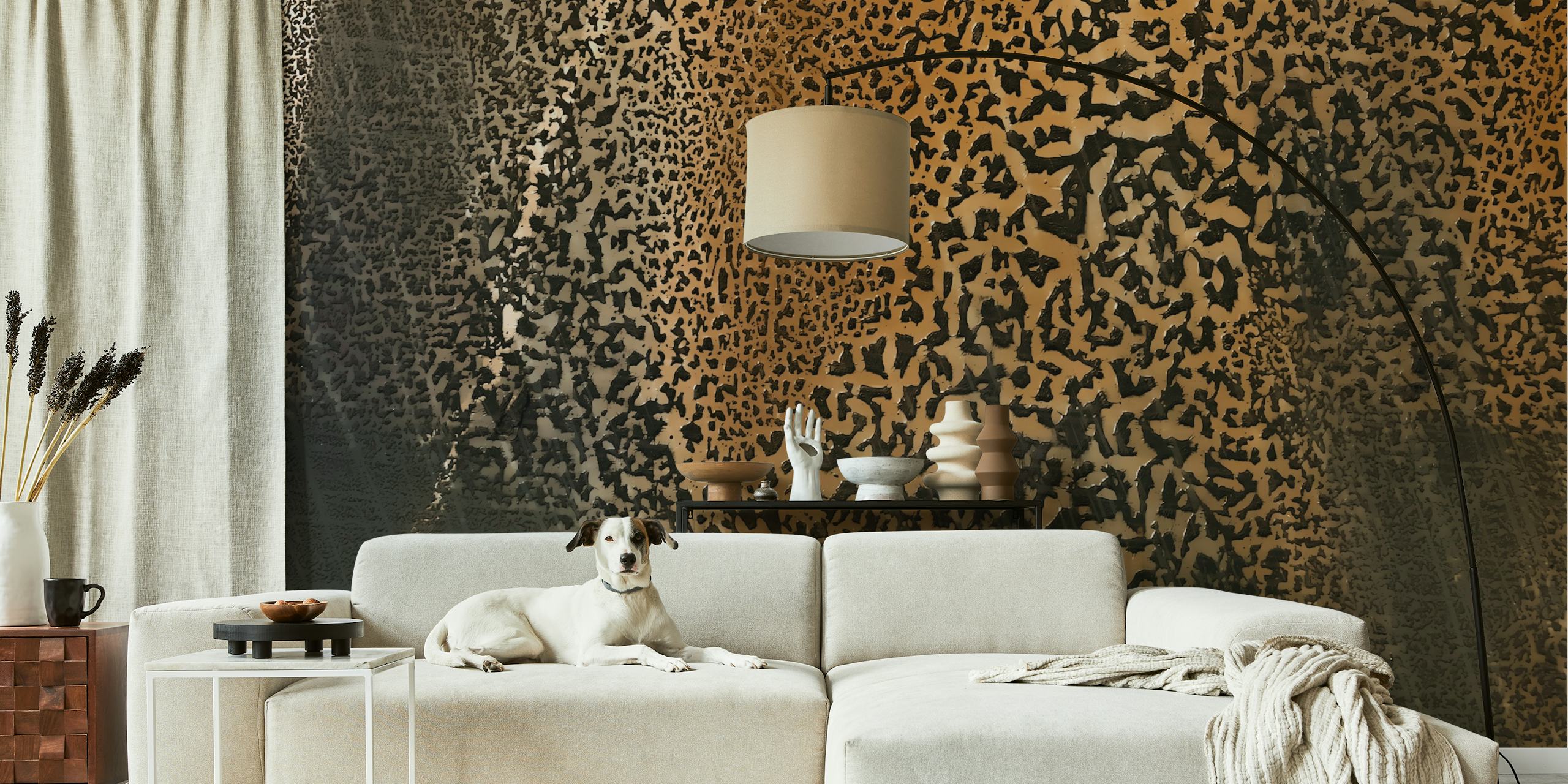 Golden Copper Luxe wallpaper in a room setting