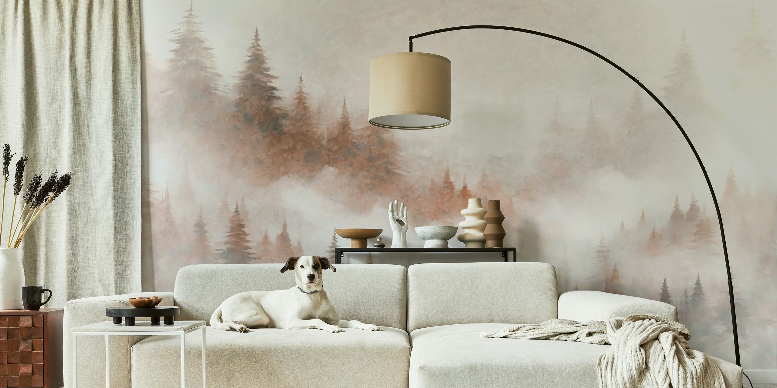 Misty Pinewood Escape tapet i et rum