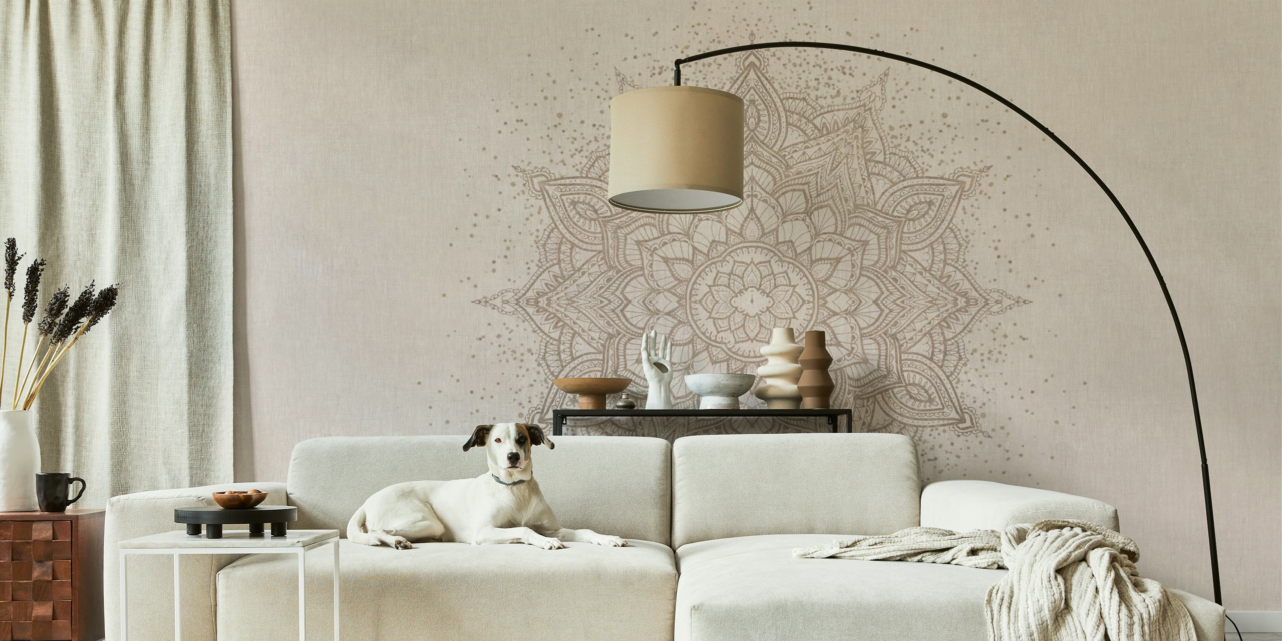 Boho mandala tapet i et rommiljø