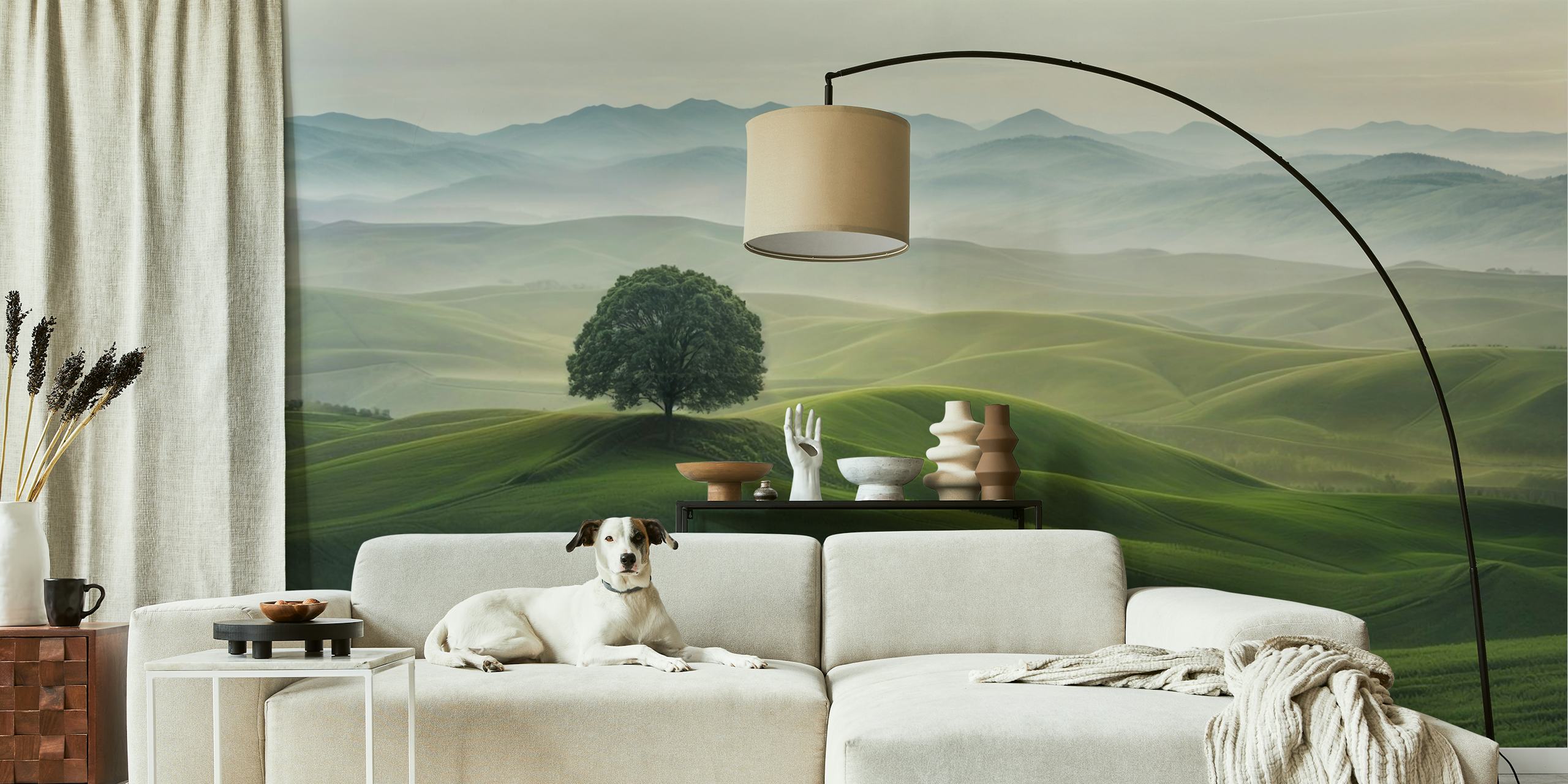 Misty Morning Hills tapeta u sobi