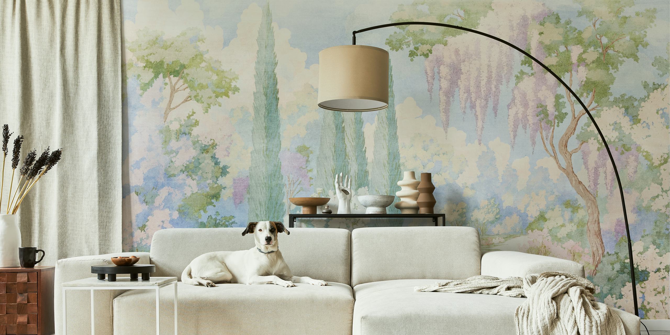 Pastel Dreamy Garden behang in een kamer