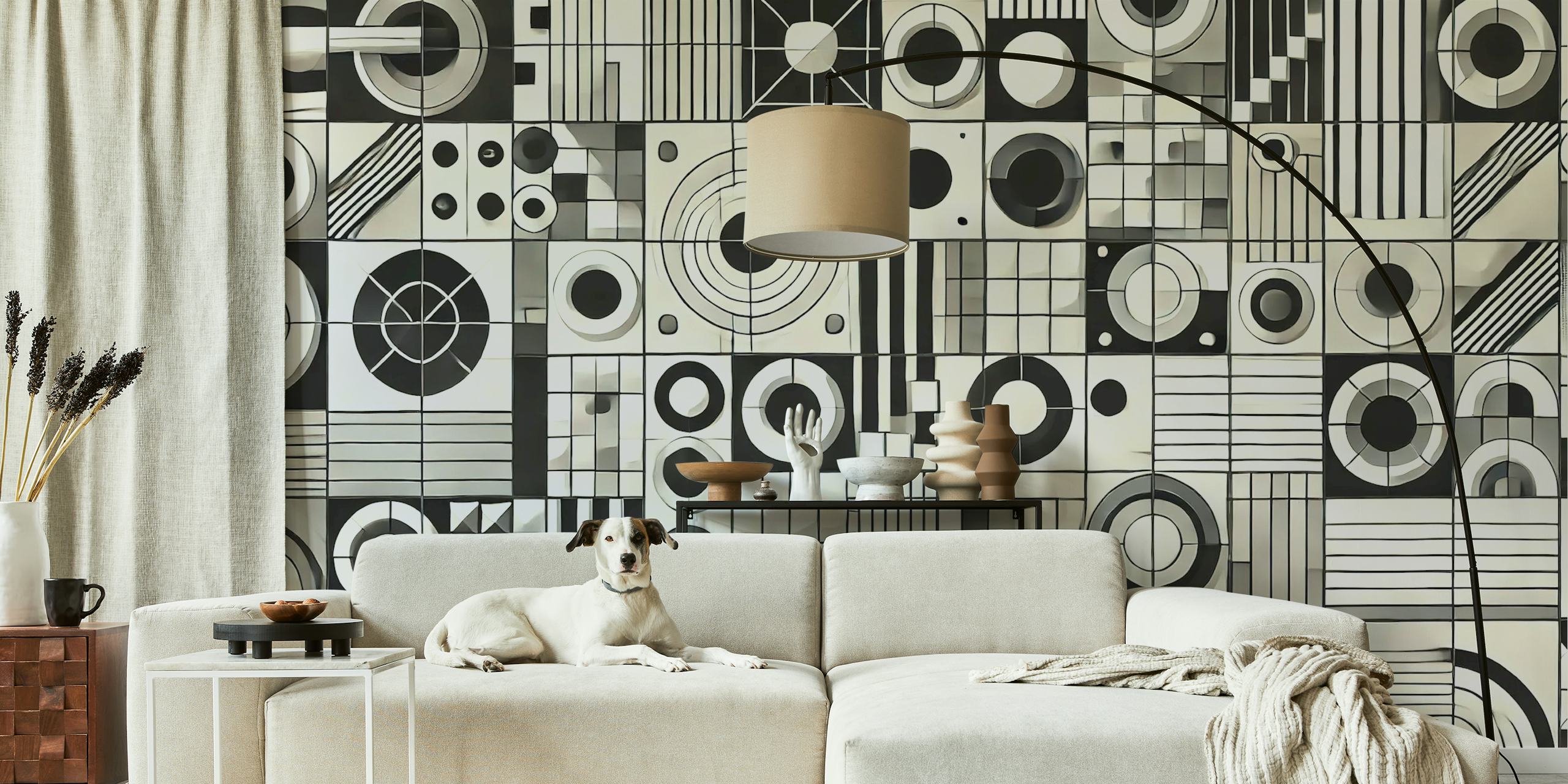 Ταπετσαρία Mono Form Tile σε έναν μοντέρνο χώρο