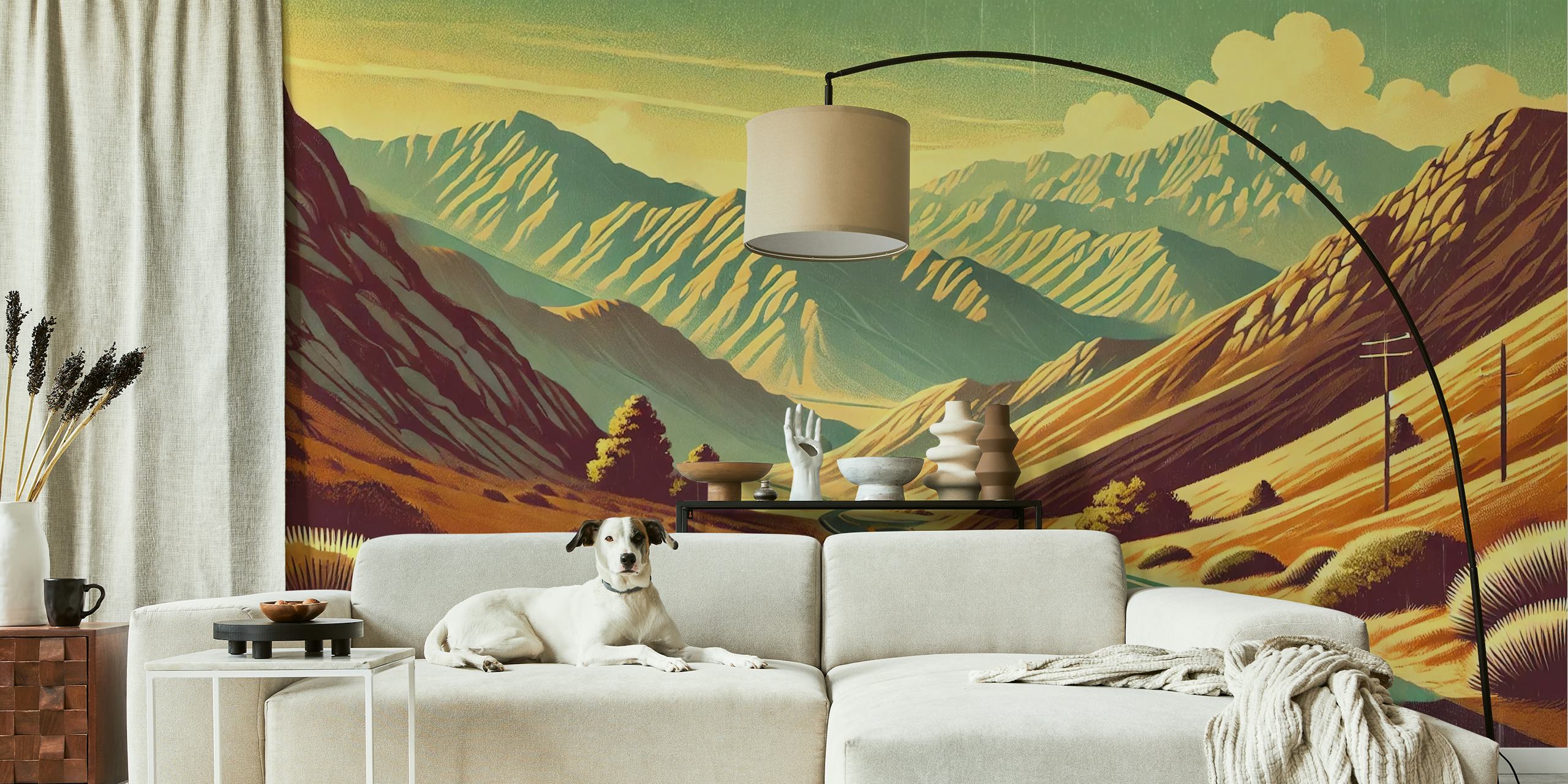Vintage Mountain Pass Poster huoneessa