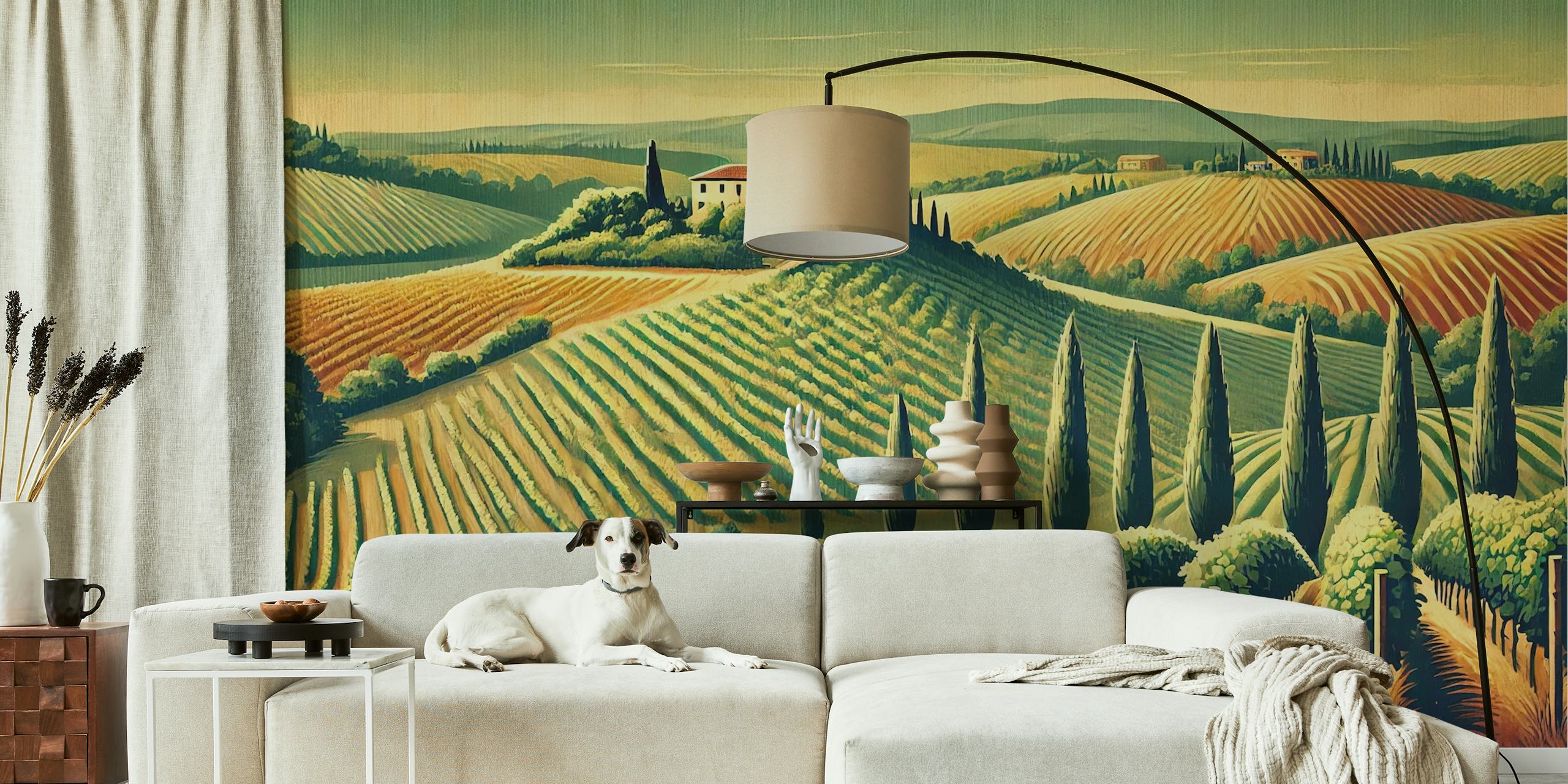 Vintage Vineyard wallpaper v místnosti