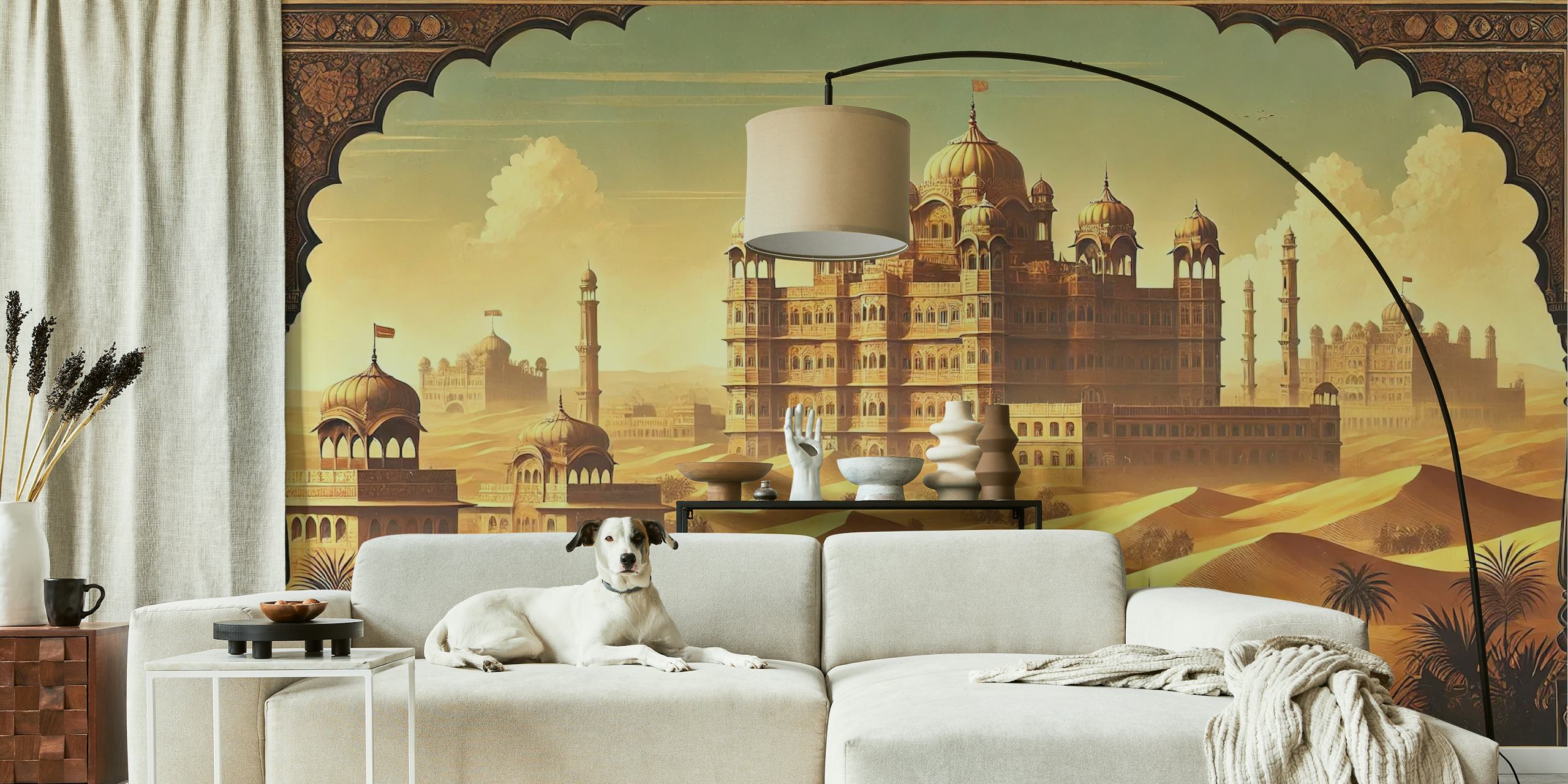 Ταπετσαρία Vintage India Rajasthan Palaces σε ένα δωμάτιο