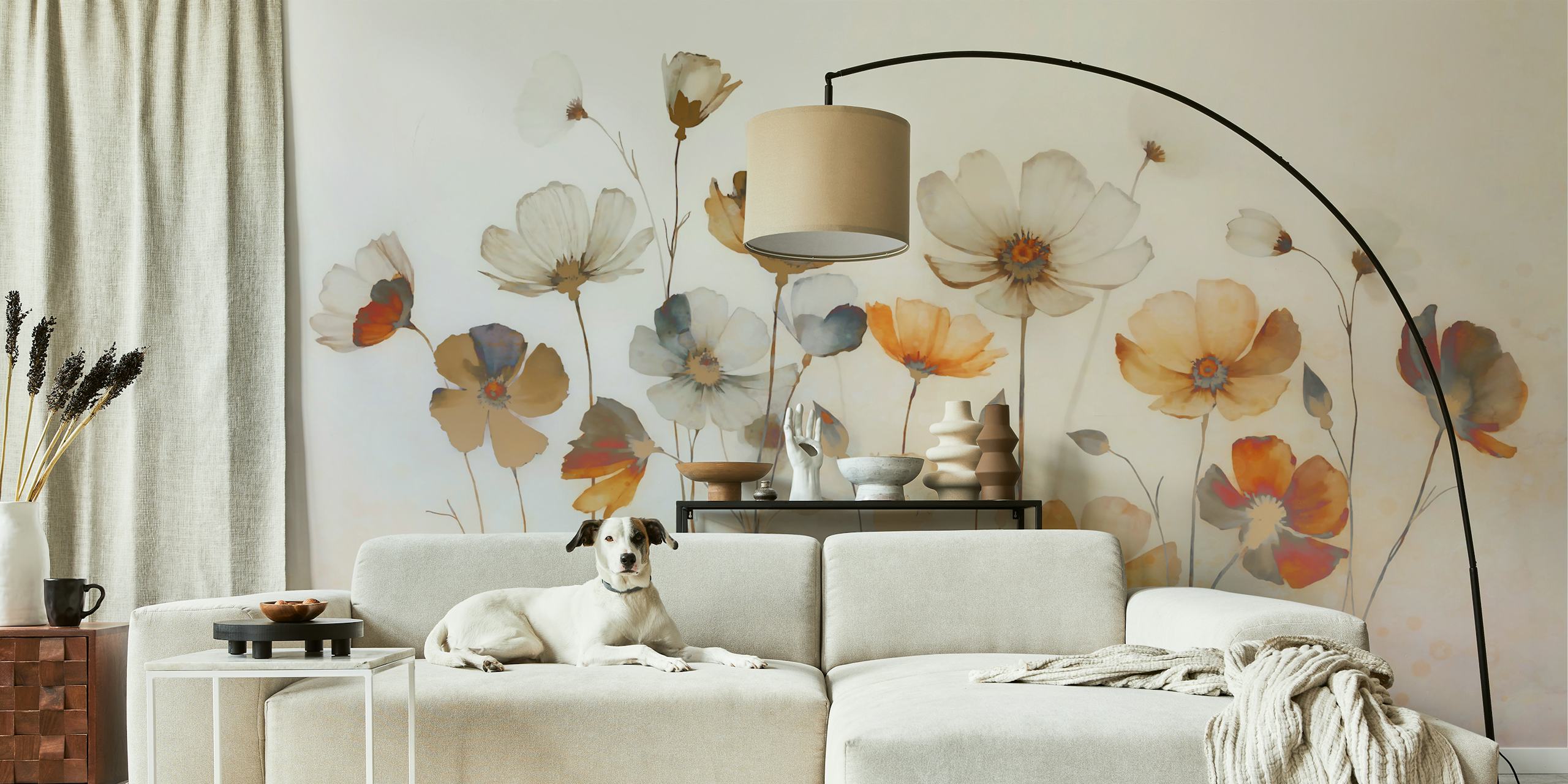 Papel de parede Mystical Wildflower Petals em uma sala