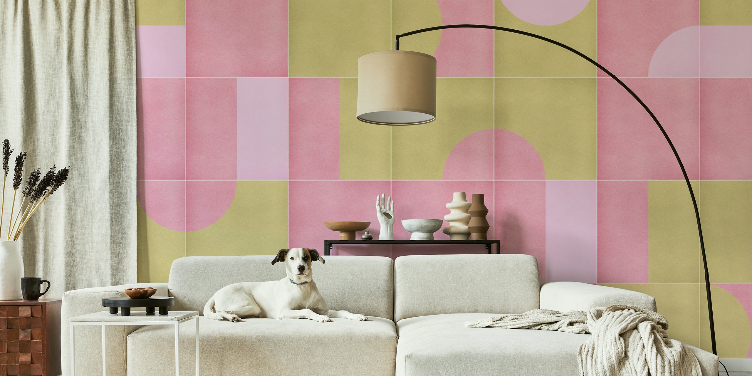Papier peint Retro Tiles 15 dans une pièce moderne