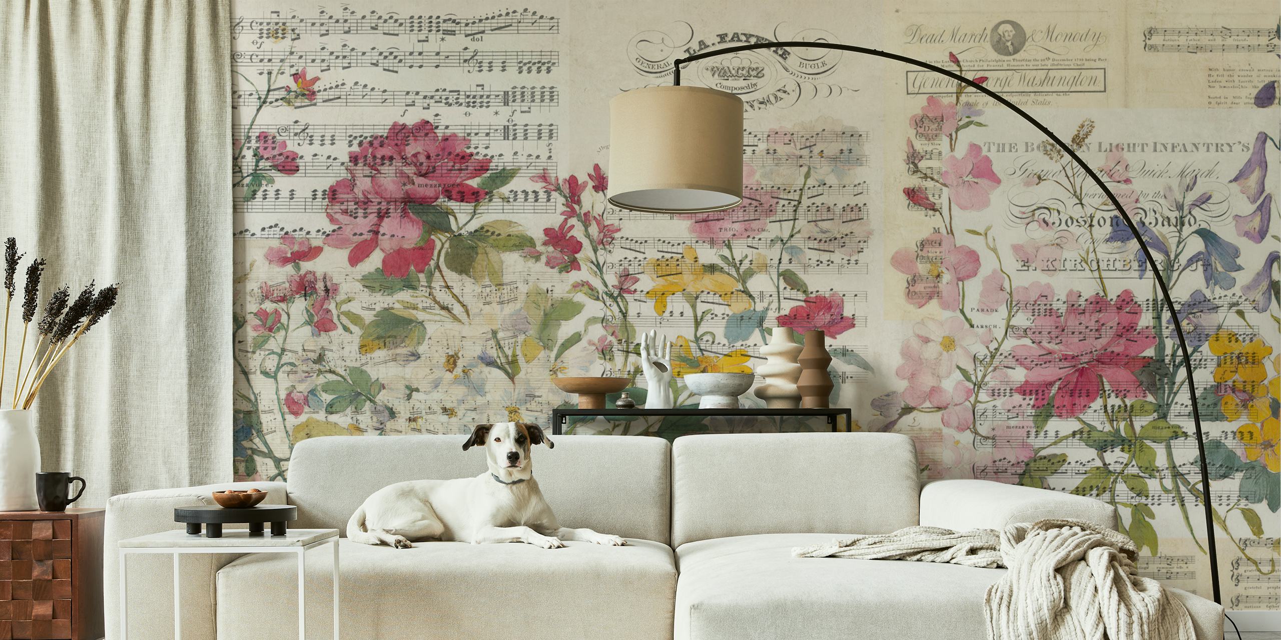 Vintage Candy Flowers Music Art tapeta