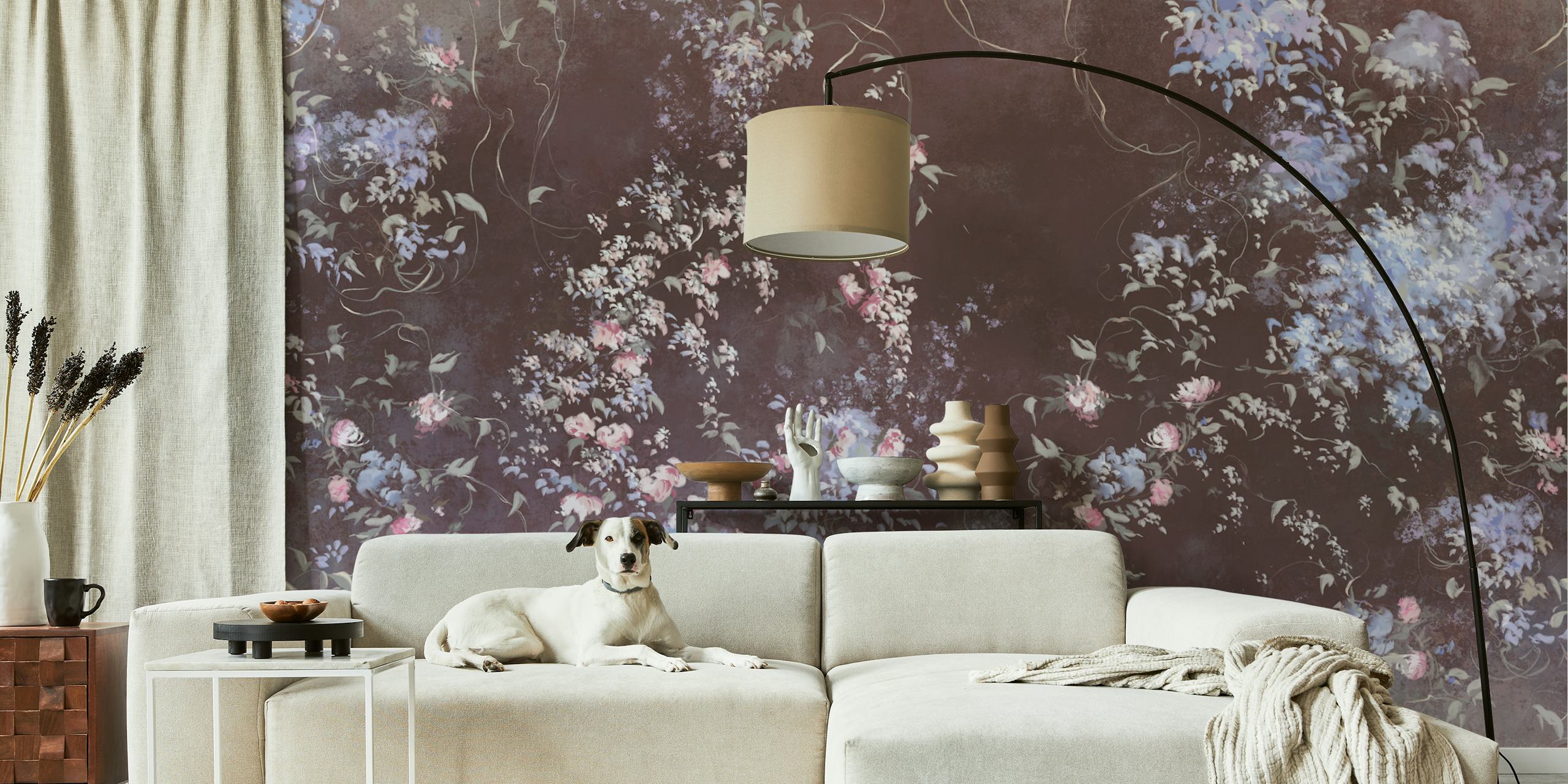 Romantic garden 5 papier peint floral dans une pièce