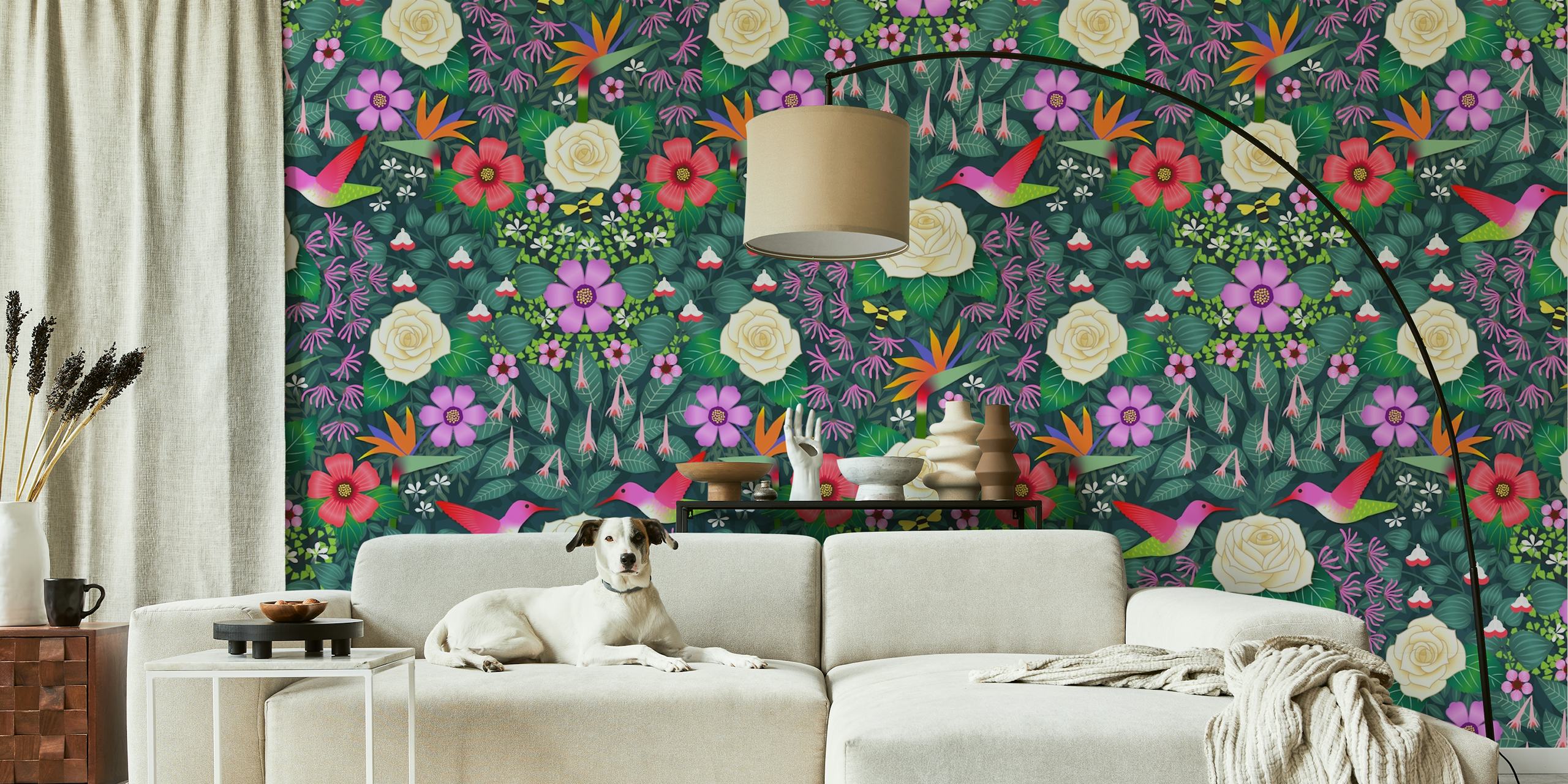 Σχεδίαση ταπετσαρίας Santiago Garden Humming Birds.