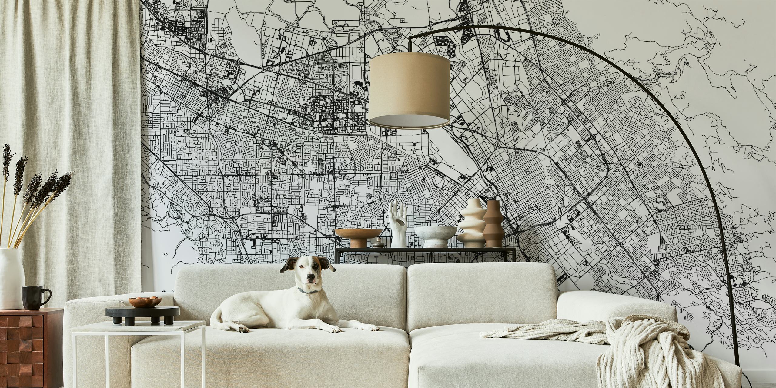 San Jose Map Tapete in einem Raum angezeigt