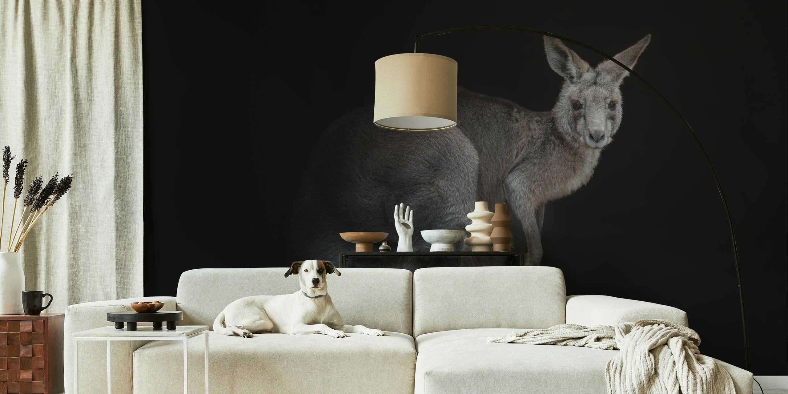 Diseño de papel pintado de canguro en las sombras