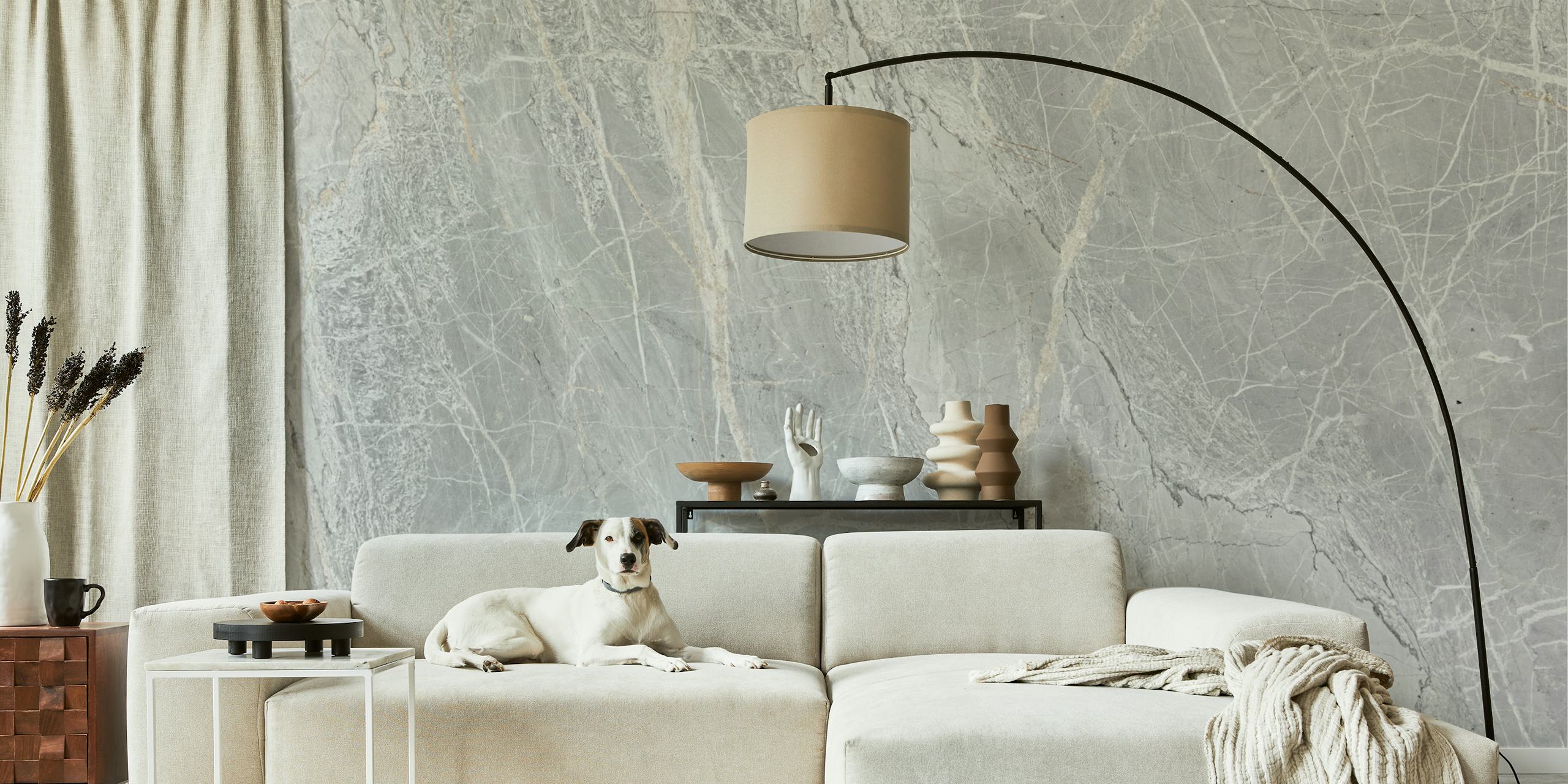 Marble Minimalism Abstract ταπετσαρία σε ένα δωμάτιο