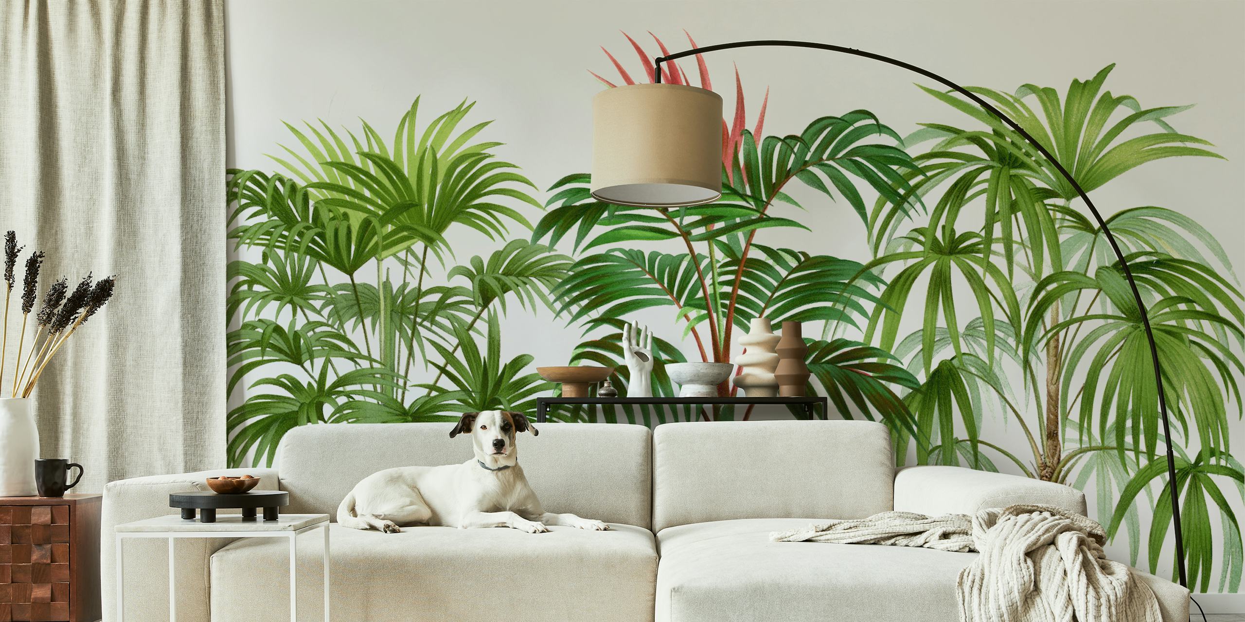 Victorian Palm Leaves Elegance tapetti huoneessa