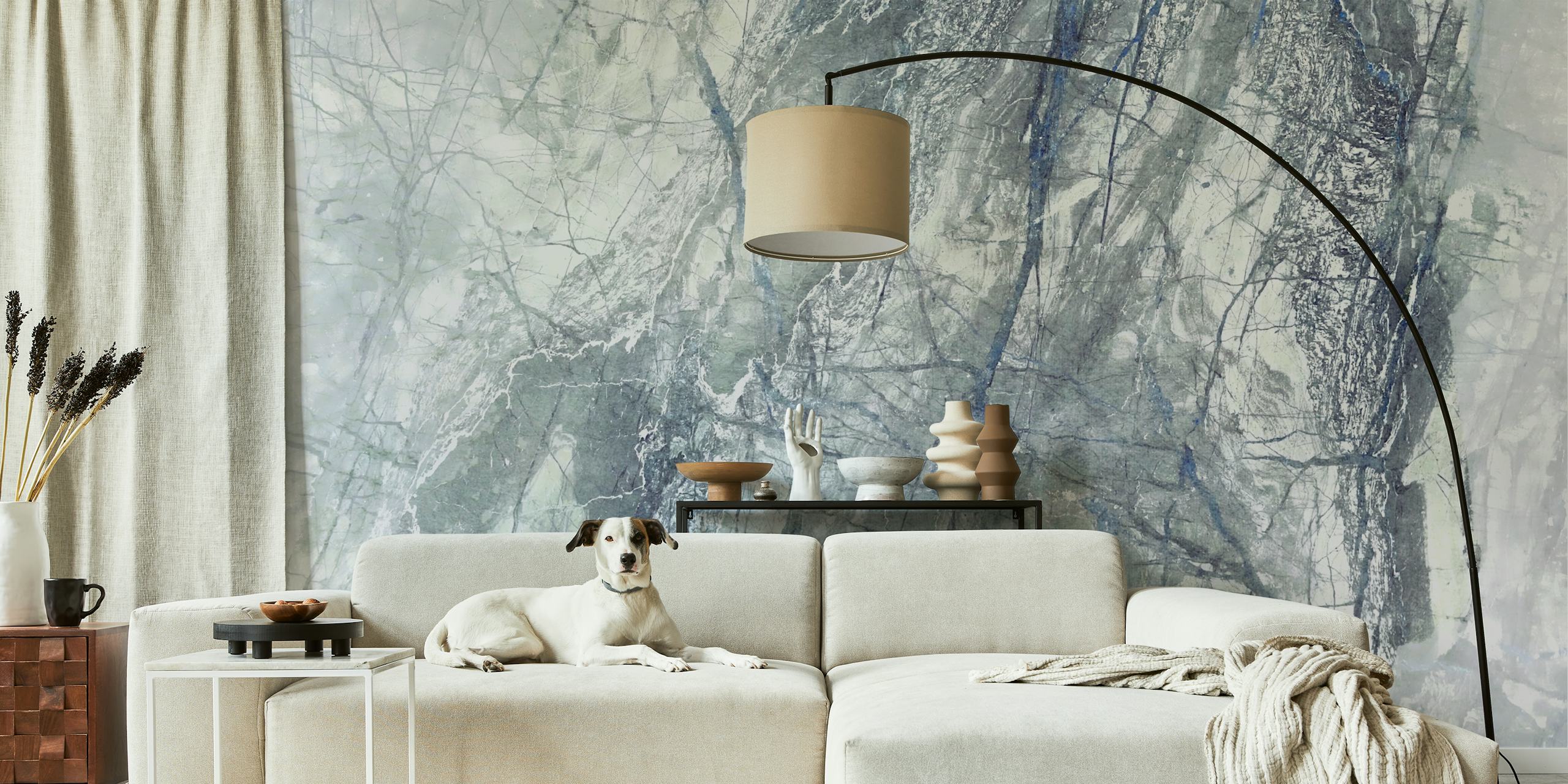 Grey marble pattern with streaks of dark and light tones wall mural