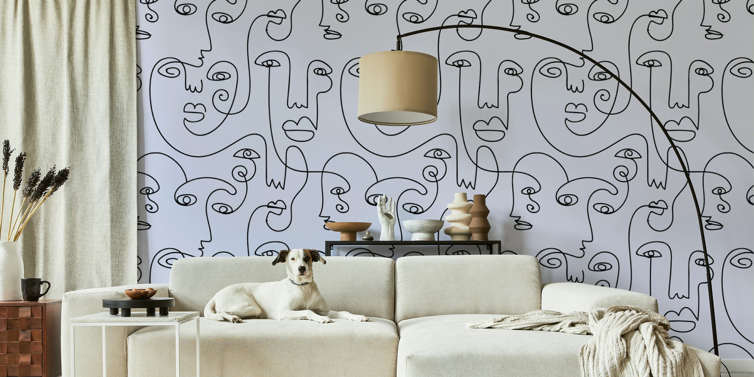 Abstract Picasso-Inspired Faces Seinämuraali HappyWallilta