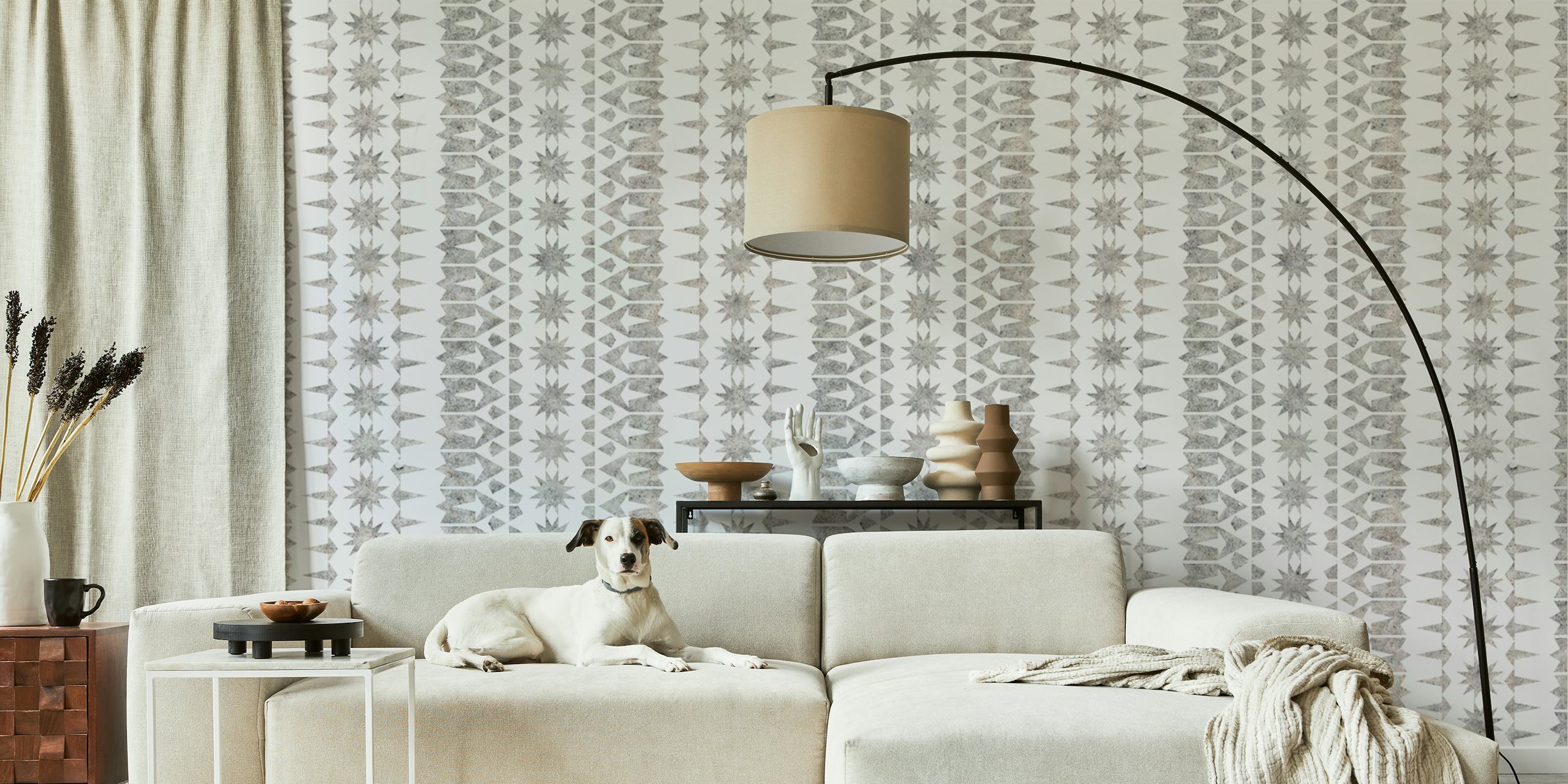 Safi Sand wallpaper in a stylish room