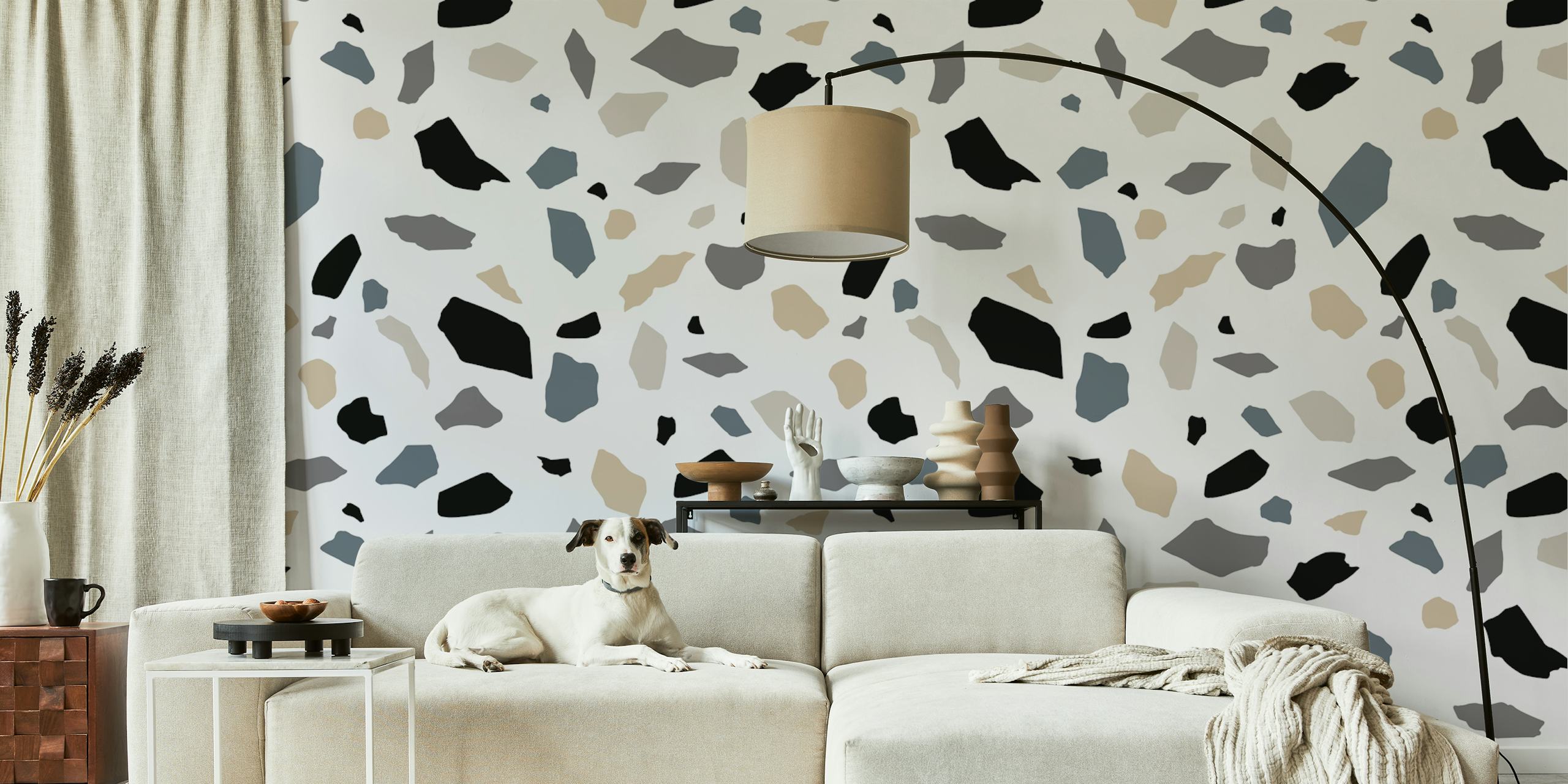 Mosaic Abstract 1 wallpaper in a modern room