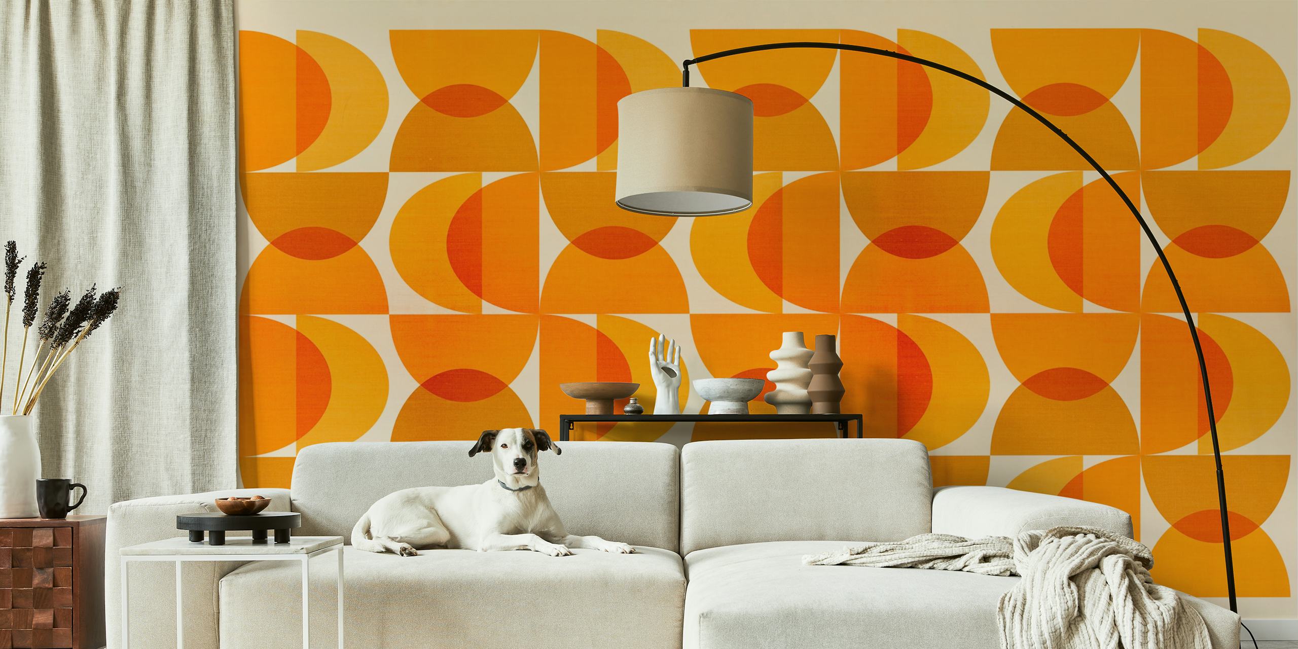 Vivid Mid Century Bauhaus Fall wallpaper pattern