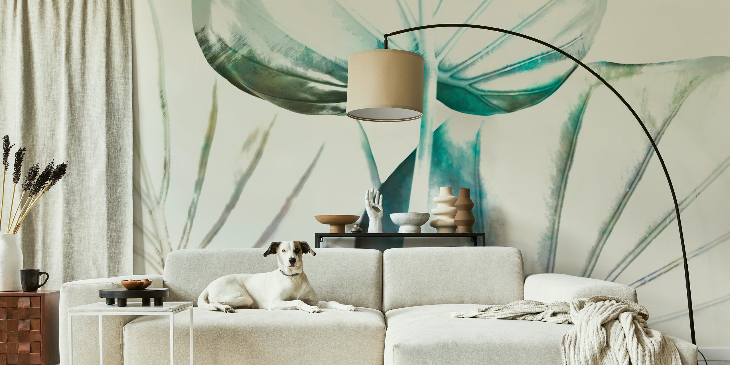 Japandi Leaf on Ivory Creme tapet