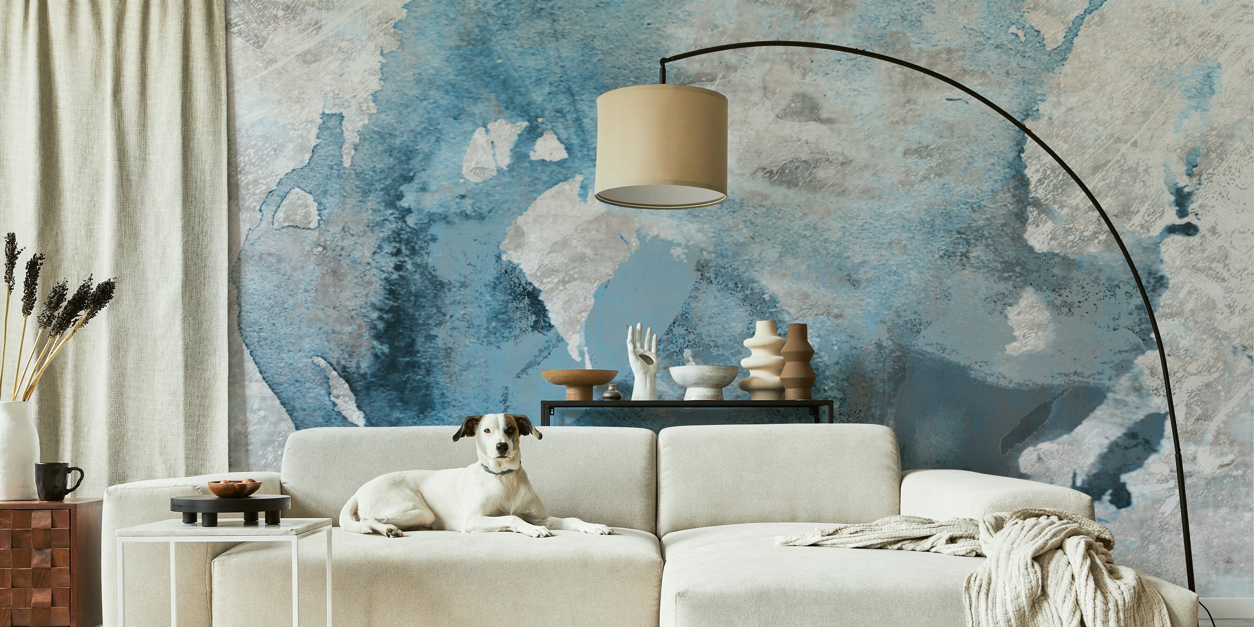 Abstract blue and gray textured wallpaper with grunge style