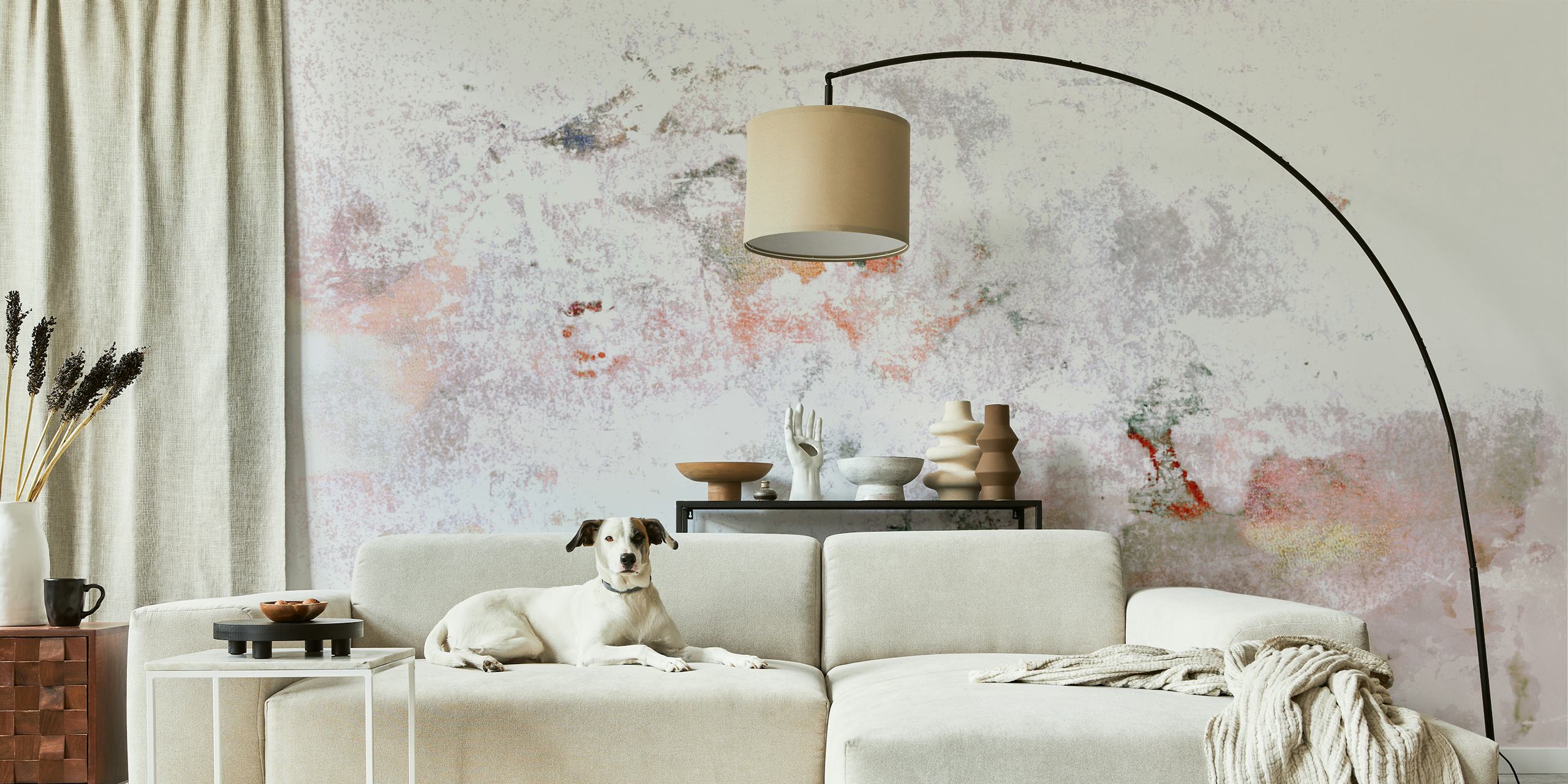 Carta da parati Nordic Neutrals Mist in una stanza