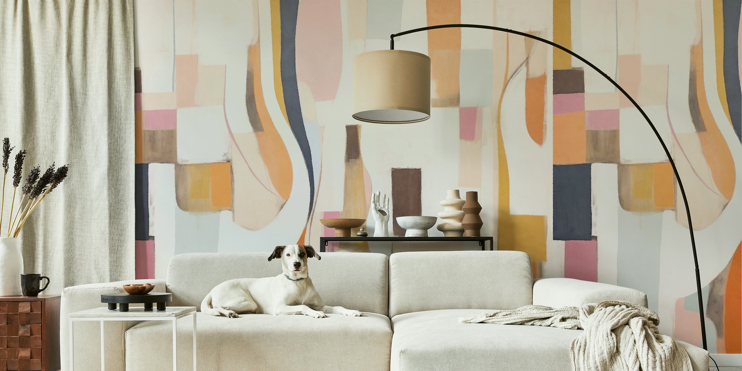 Pastel abstract dream wallpaper in a room