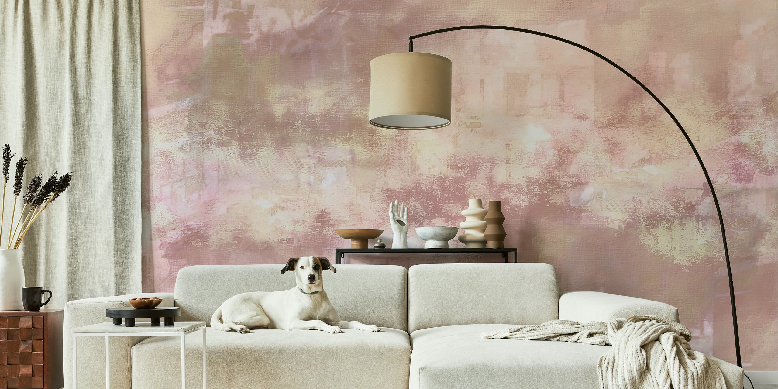 Urban Peach Tapete in einem Zimmer angezeigt