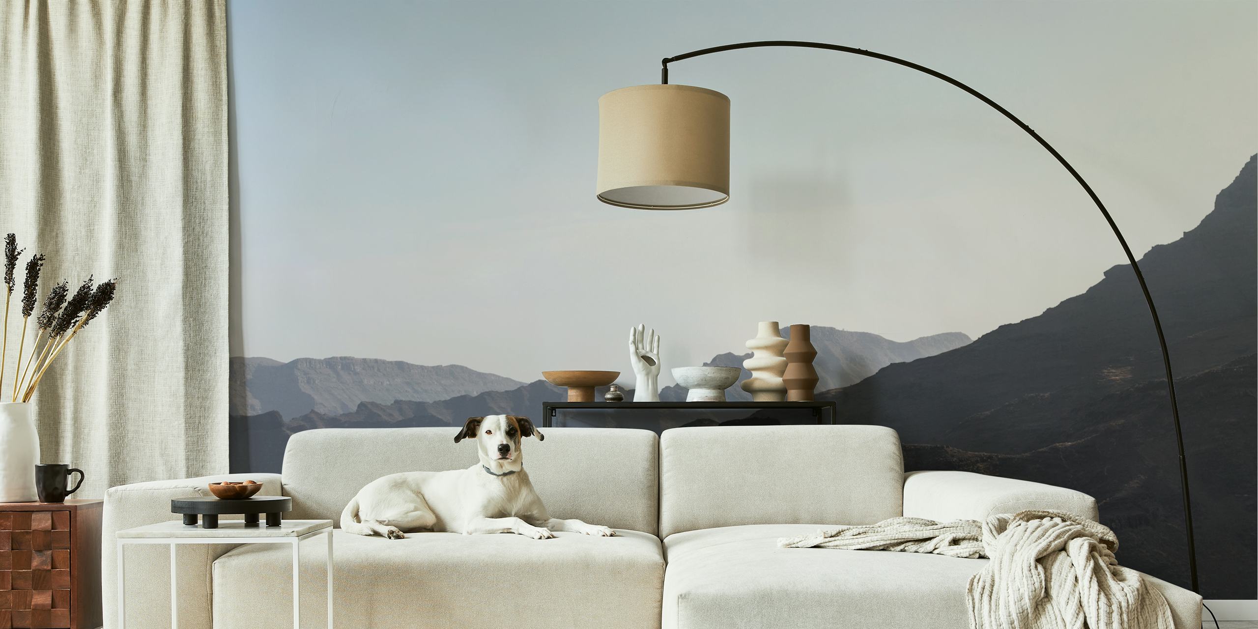 Canary Islands mountain wallpaper in a room