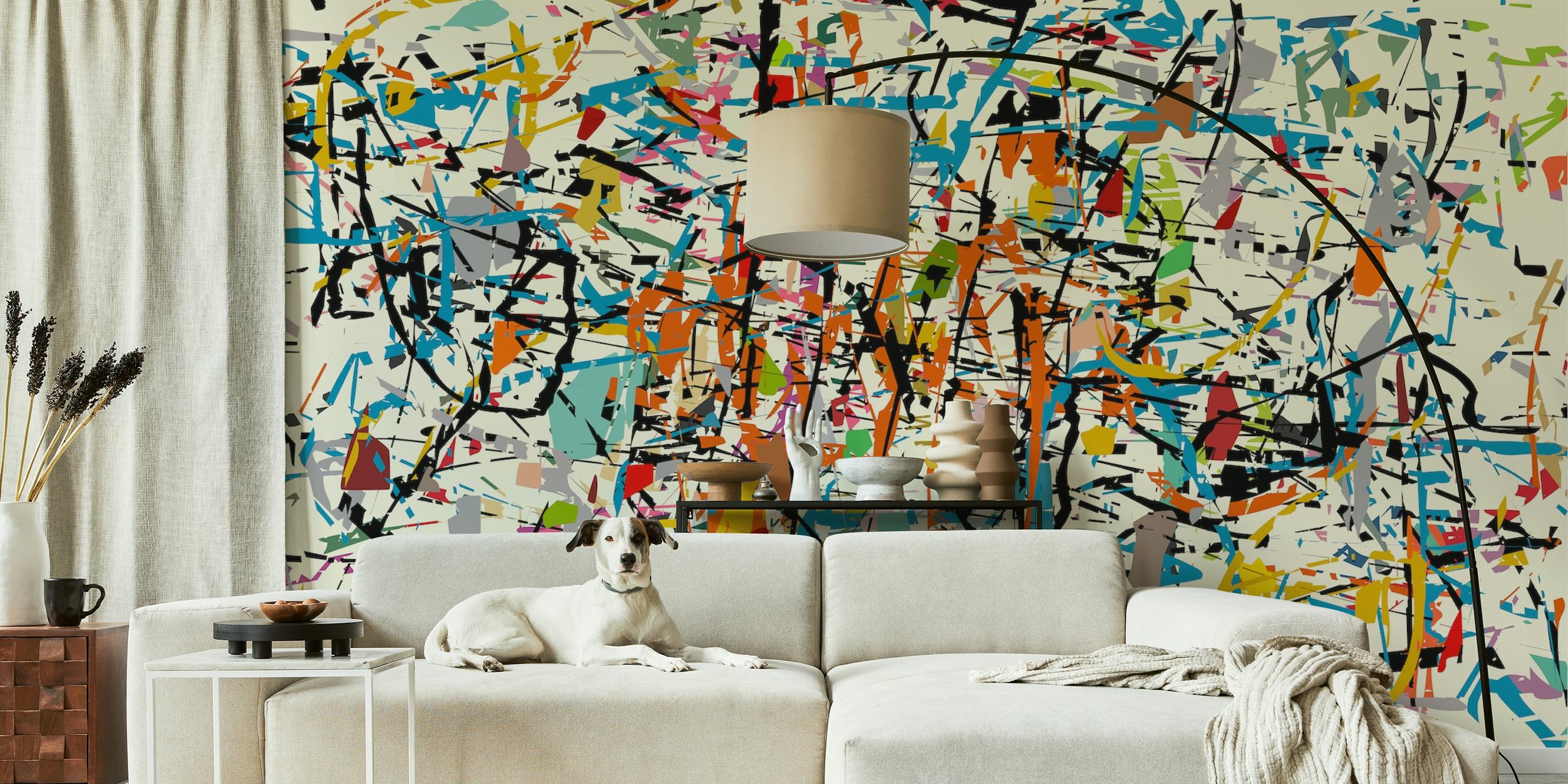 Colorful abstract brush stroke wallpaper with dynamic patterns.