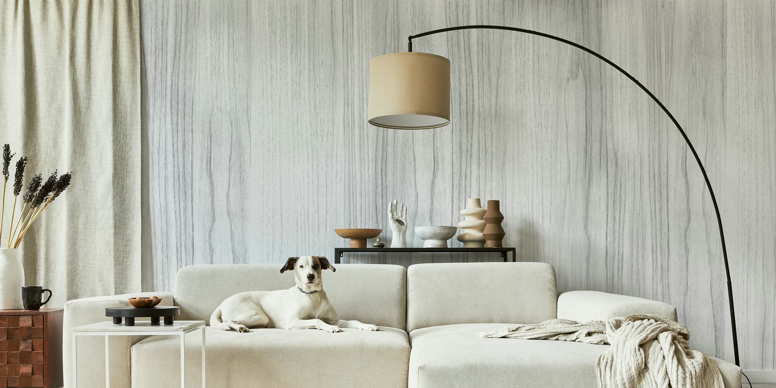 White wood surface wall mural with a detailed and textured design