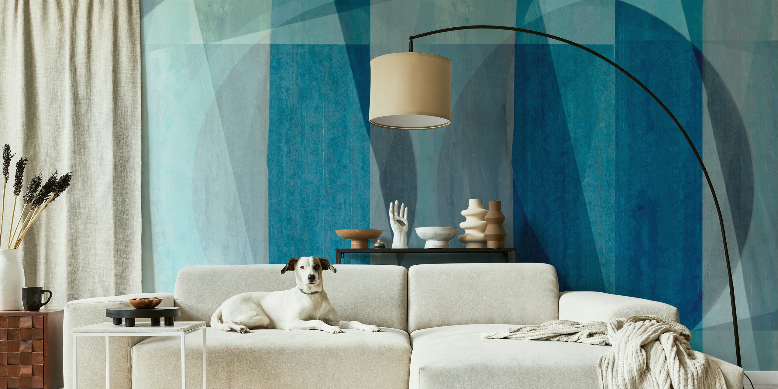 Layered Mid Century Bauhaus tapet i et rum