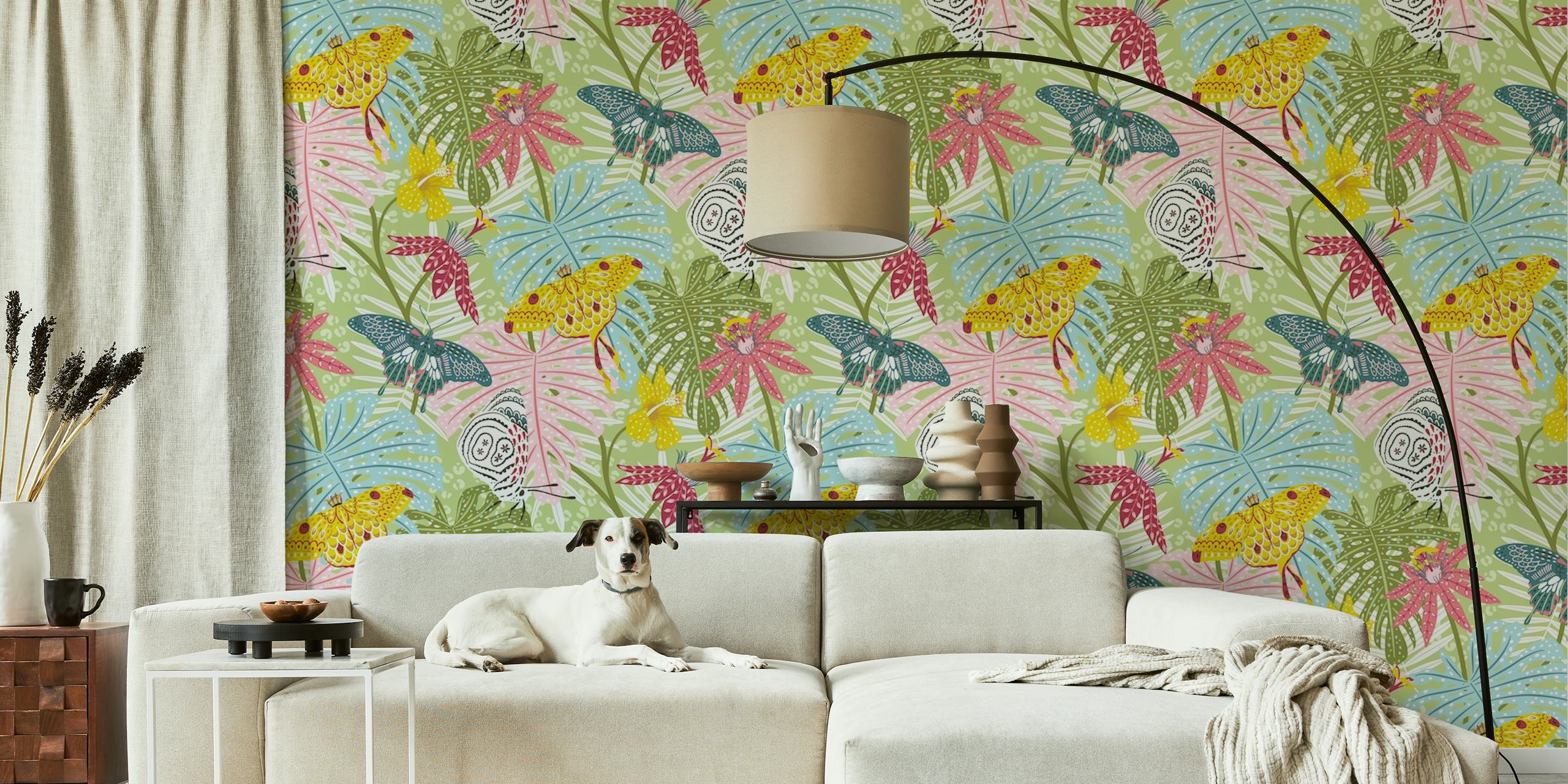 tropical butterfly and luna moth tapeta v pokoji