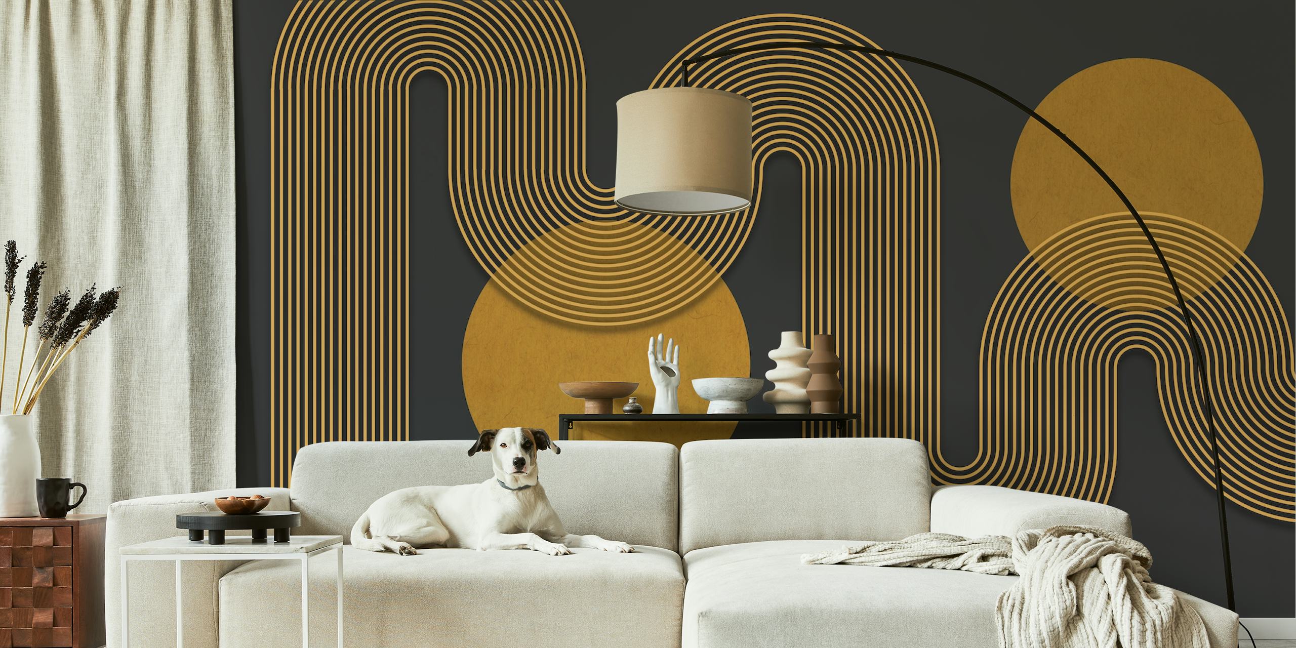 Tapeta Modern Arch Line Art u sobi