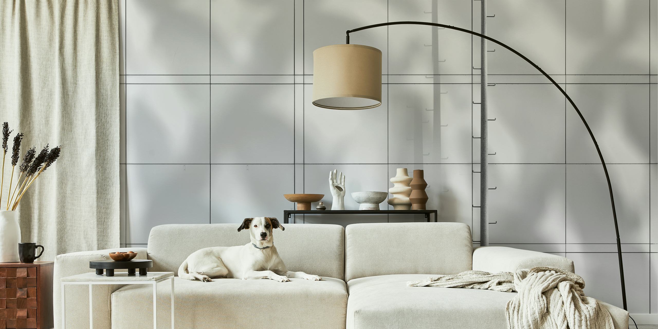 Dancing shadows wallpaper in a room setting