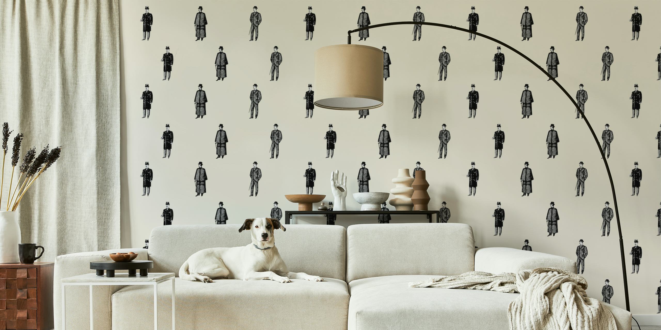 Vintage Man wallpaper pattern in a room