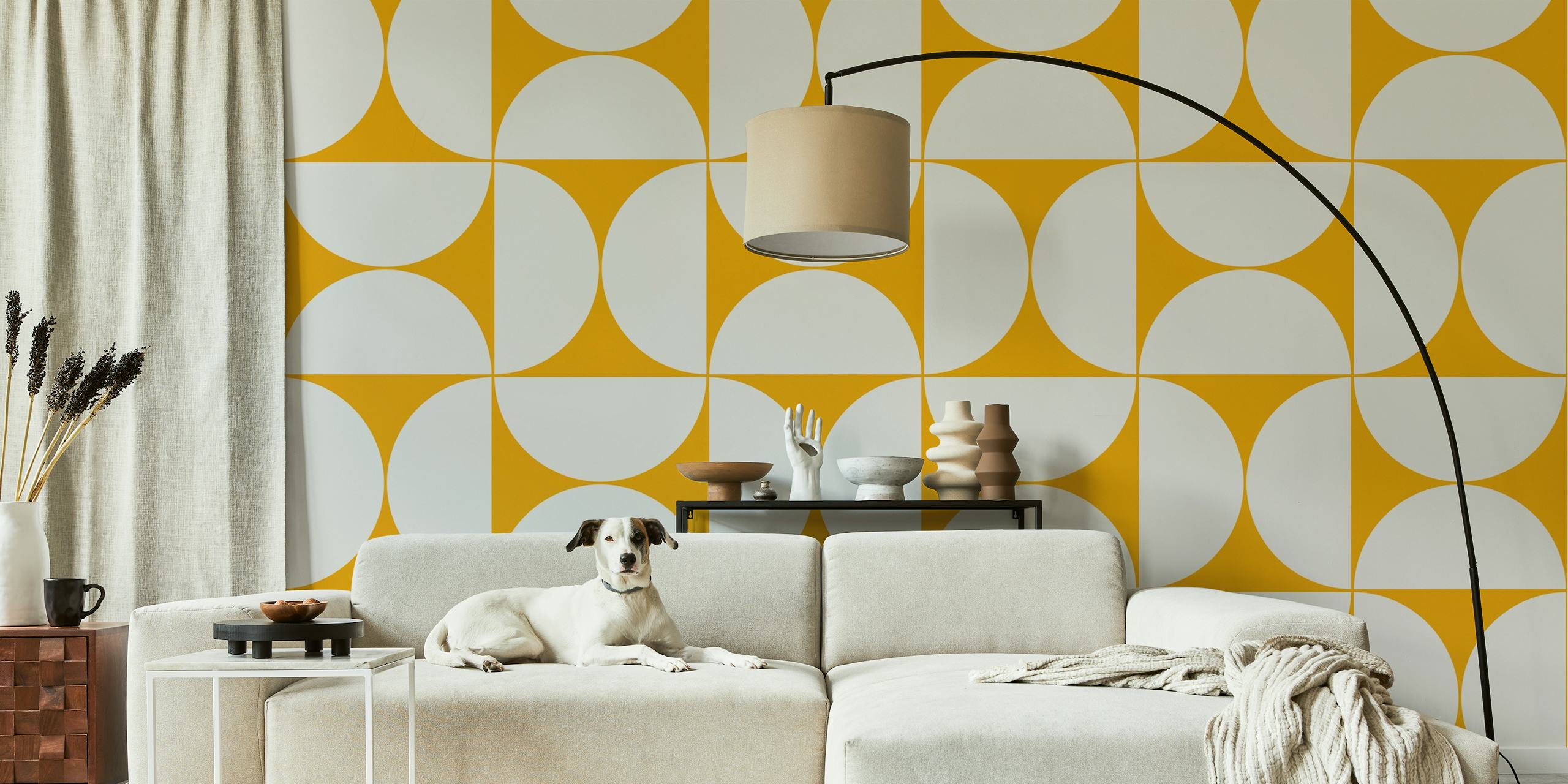Mid-Century Modern Pattern No17 tapetti huoneessa