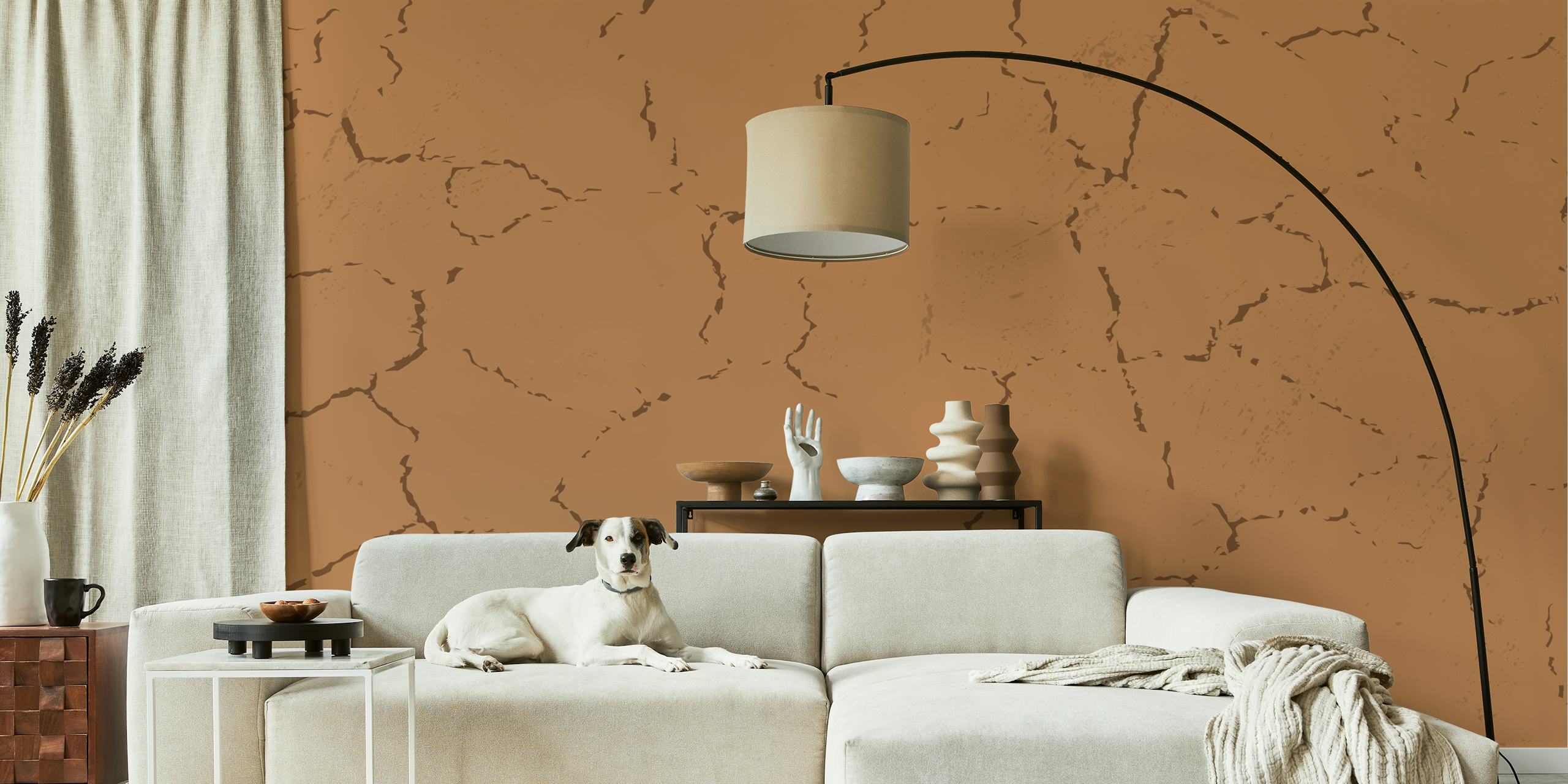 Crackled brown surface texture wallpaper