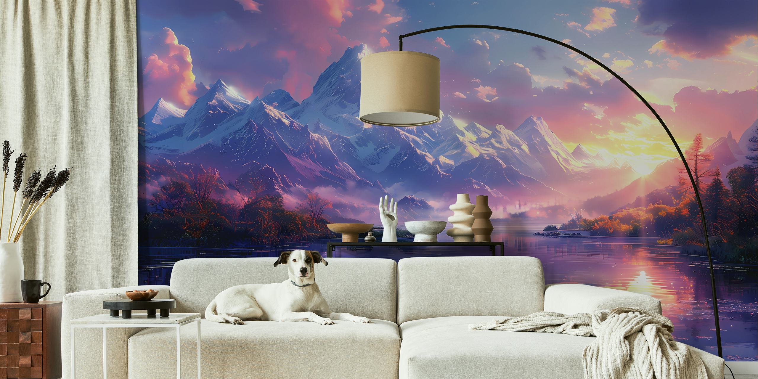 Majestic Mountains wallpaper in a room