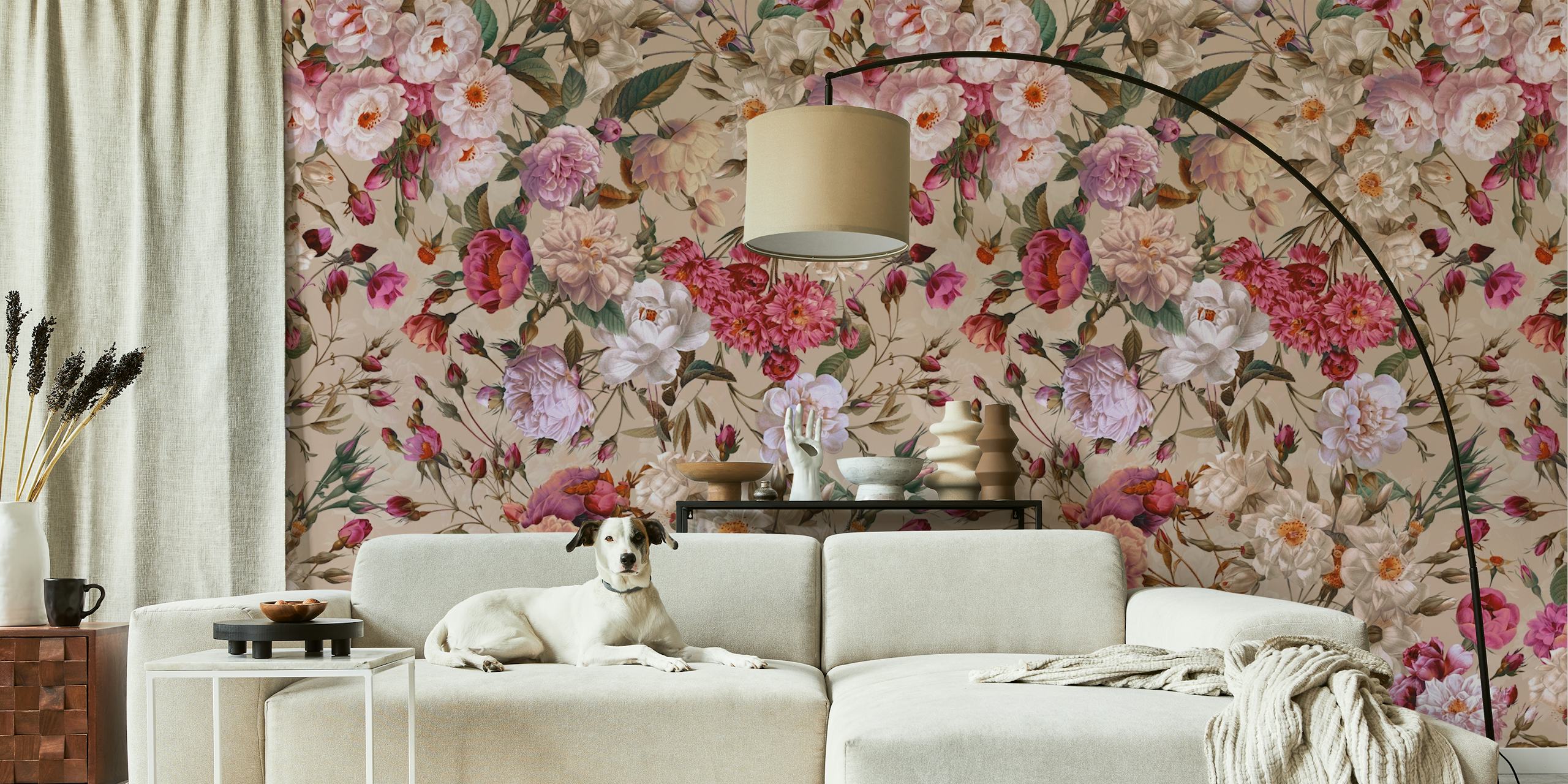 Papier peint floral Rose Garden XII dans une pièce