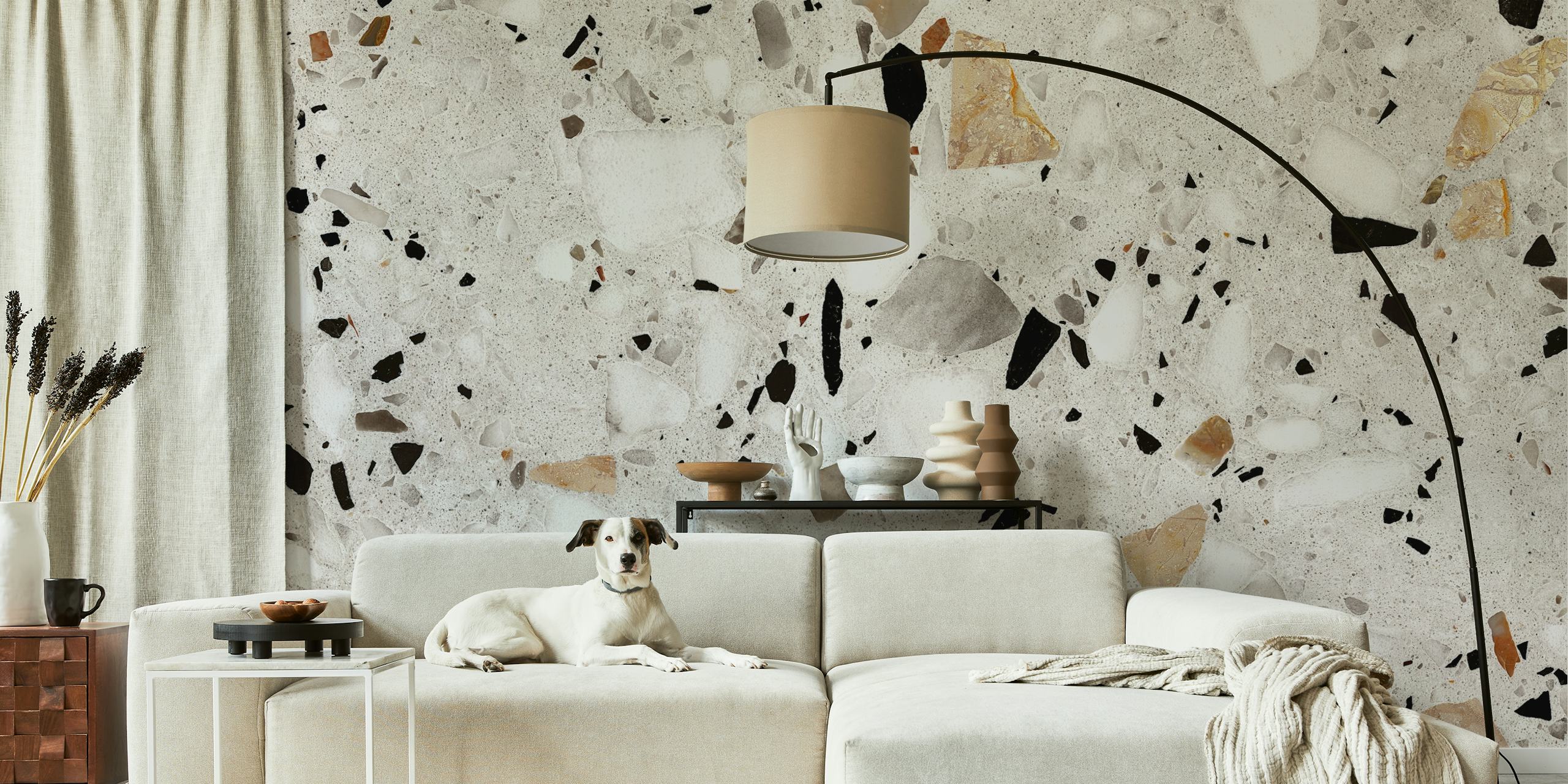 Natural Terrazzo Stone Italian Tile Wallpaper u sobi
