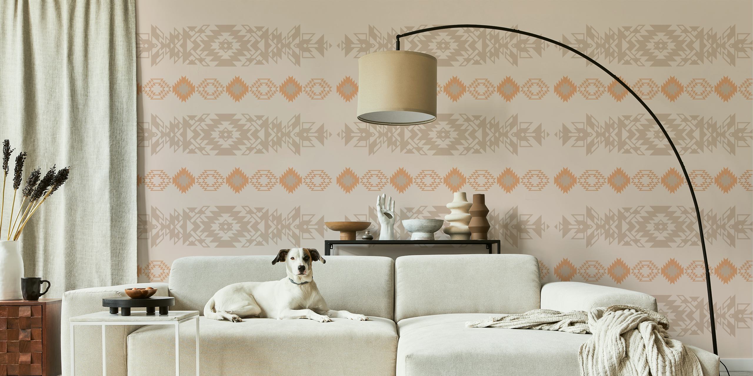 Urban Tribal Pattern Tapete in einem Raum