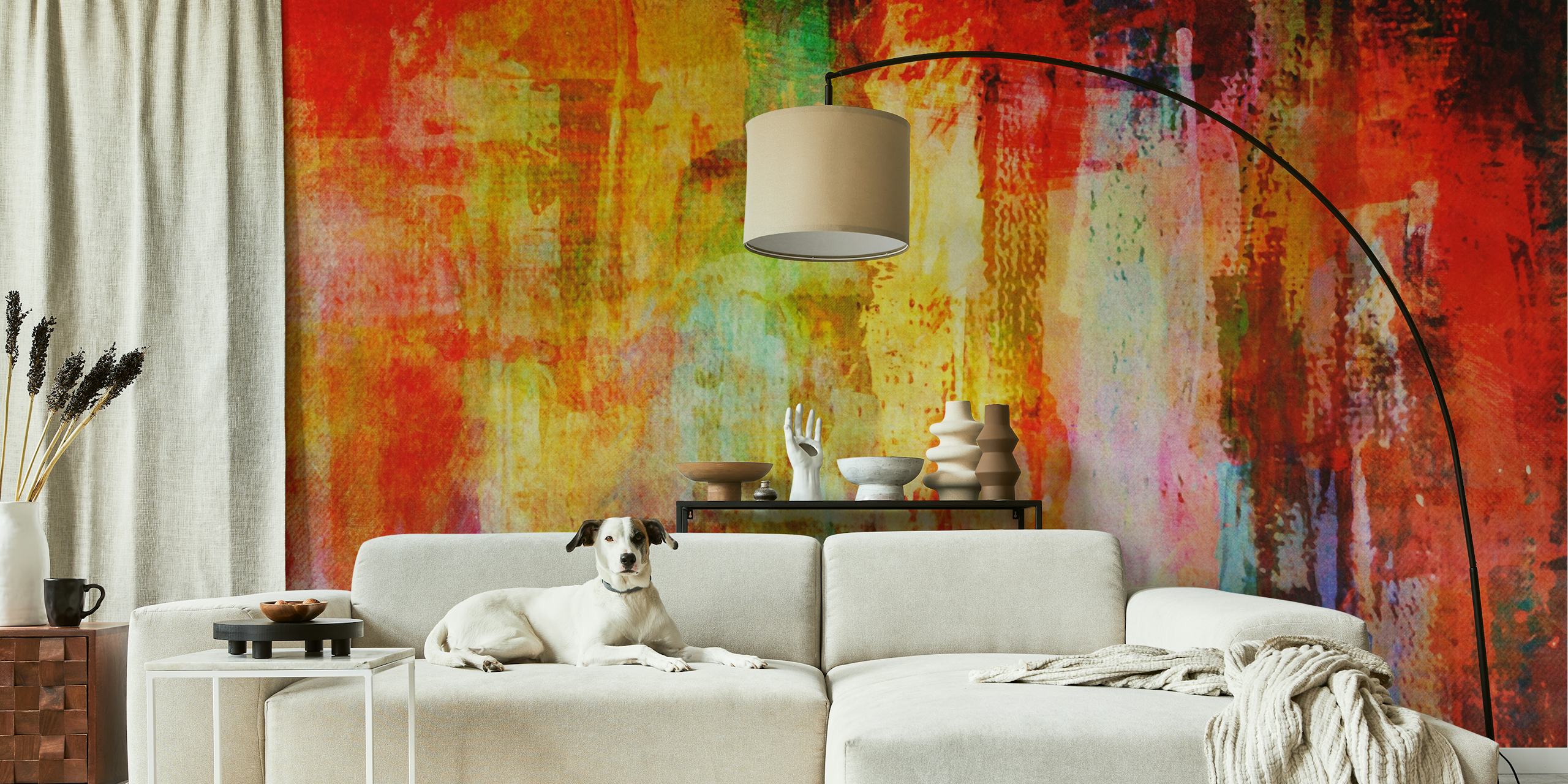 Vertical Brushstrokes Tapete in einem stylischen Raum