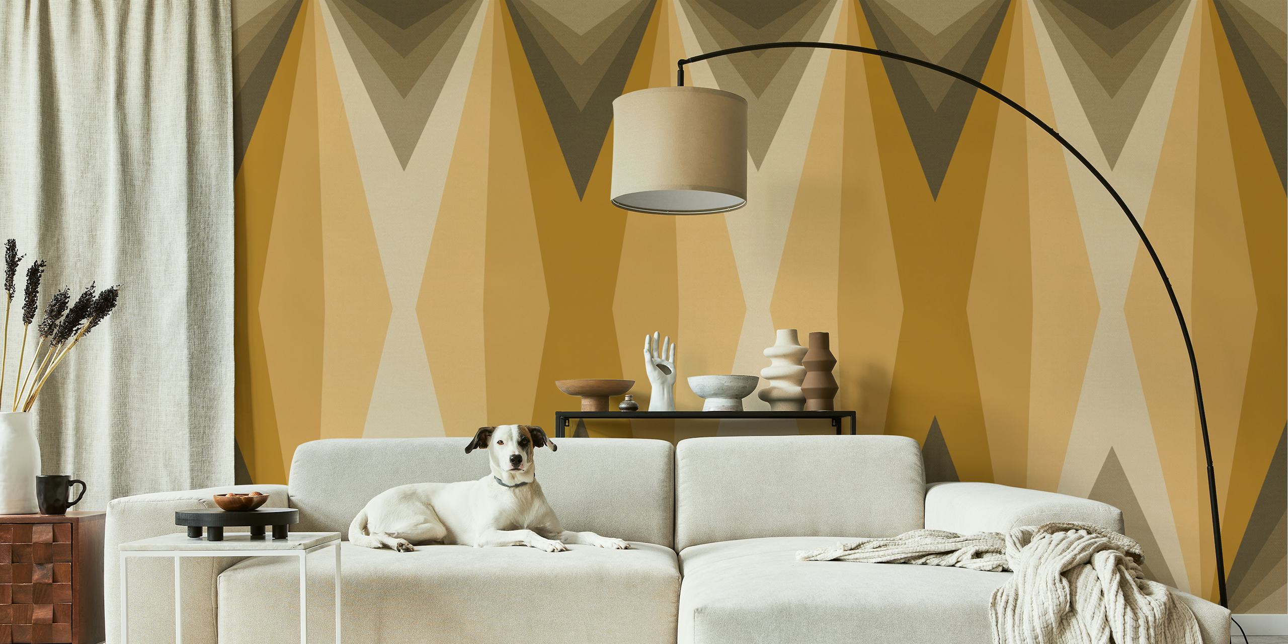 Seventies Geometry tapet i ett rum